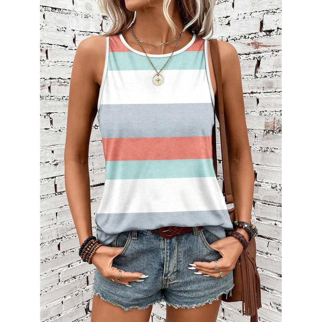 Horizon Essentials | Geometric Striped Collar Vest Women