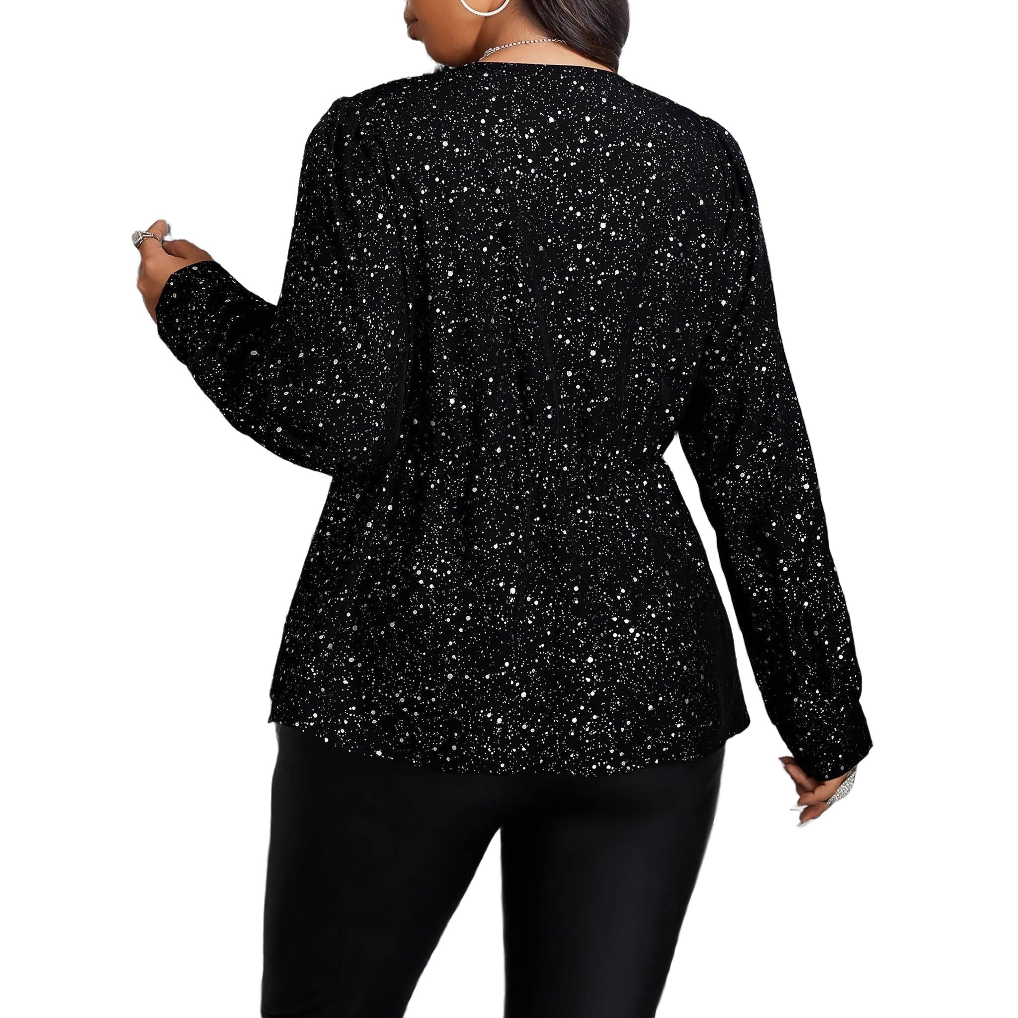 Horizon Essentials | Gold Embossed Premium Ruffled Top