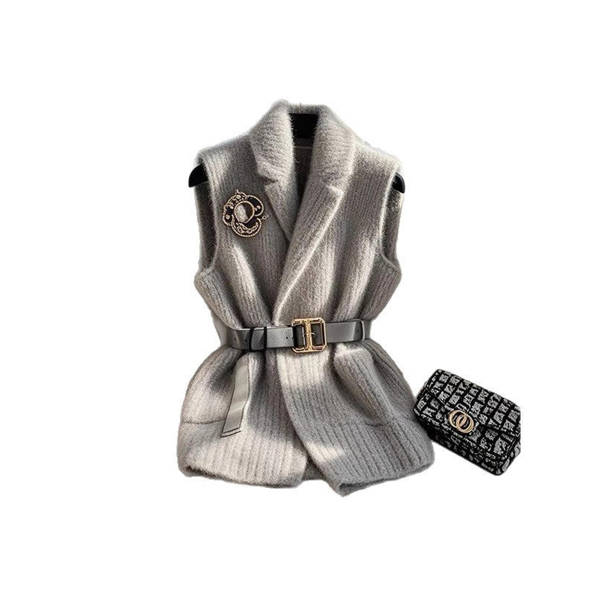 Horizon Essentials | Gray Thick Knitted Vest Women