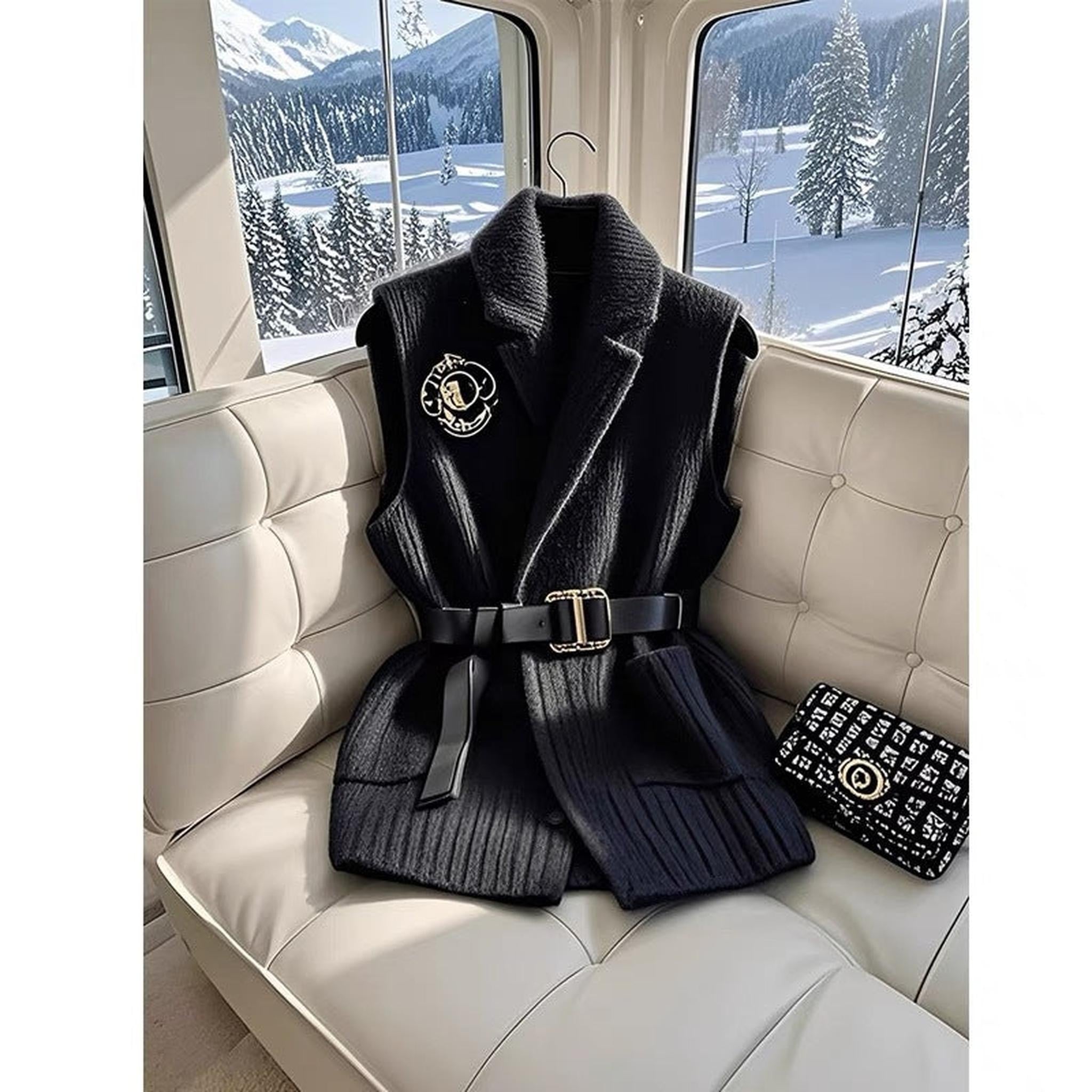 Horizon Essentials | Gray Thick Knitted Vest Women