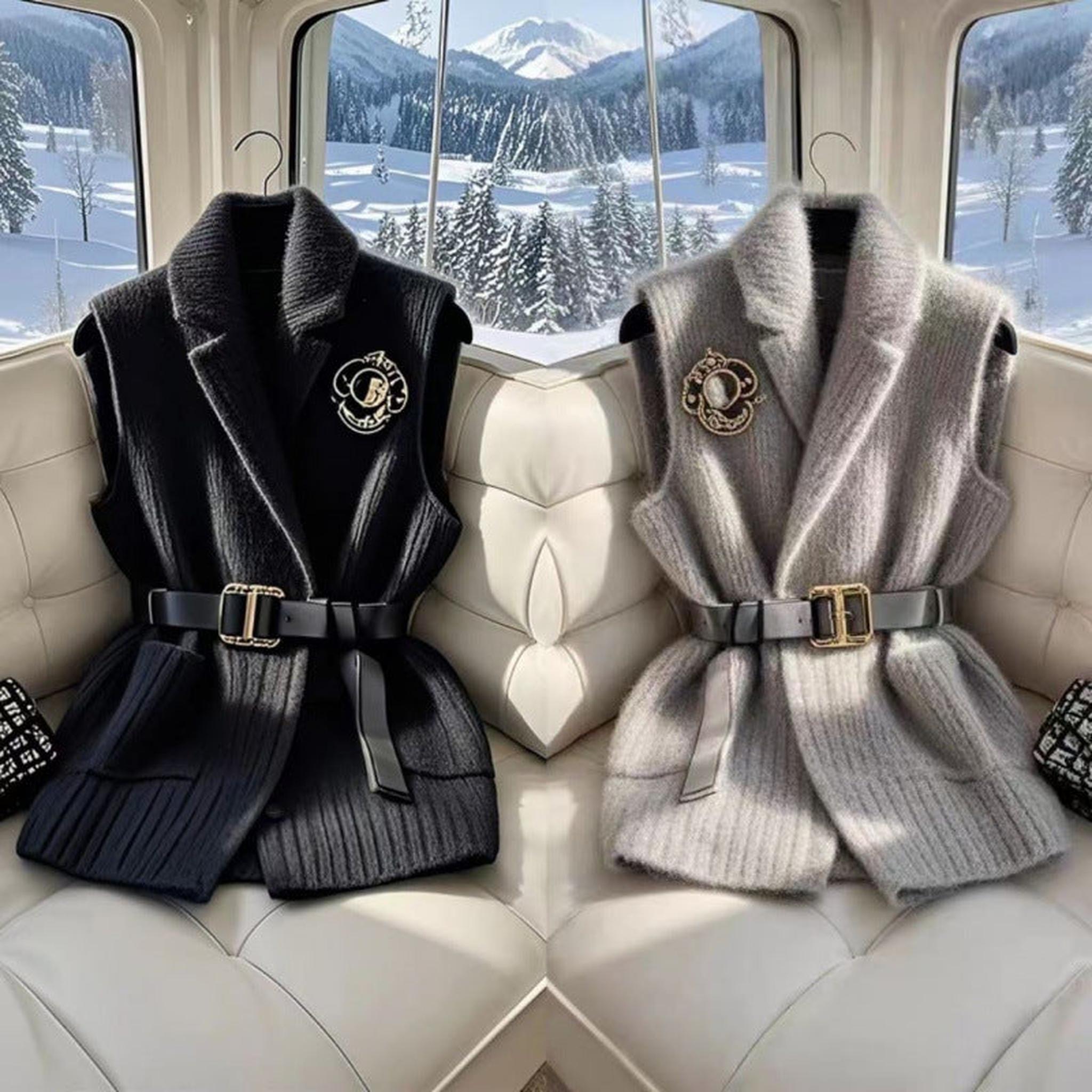 Horizon Essentials | Gray Thick Knitted Vest Women