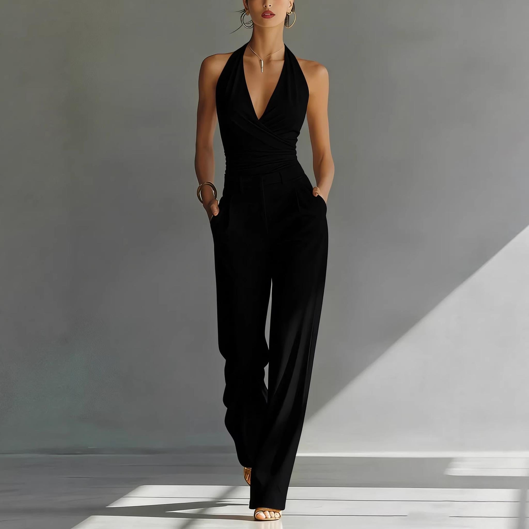 Horizon Essentials | Halter Top High-Waisted Pants Set