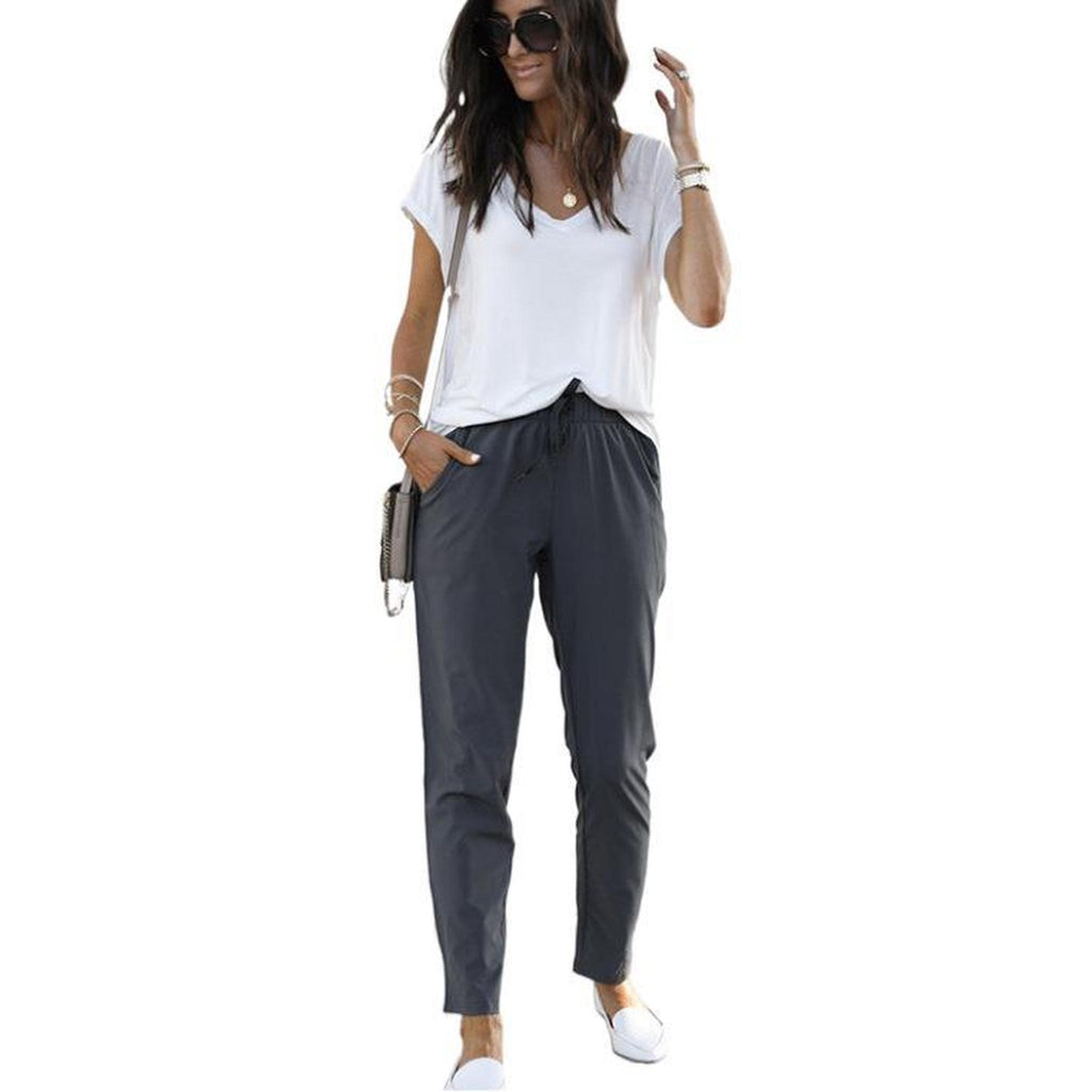 Horizon Essentials | High-Waist Drawstring Pencil Pants