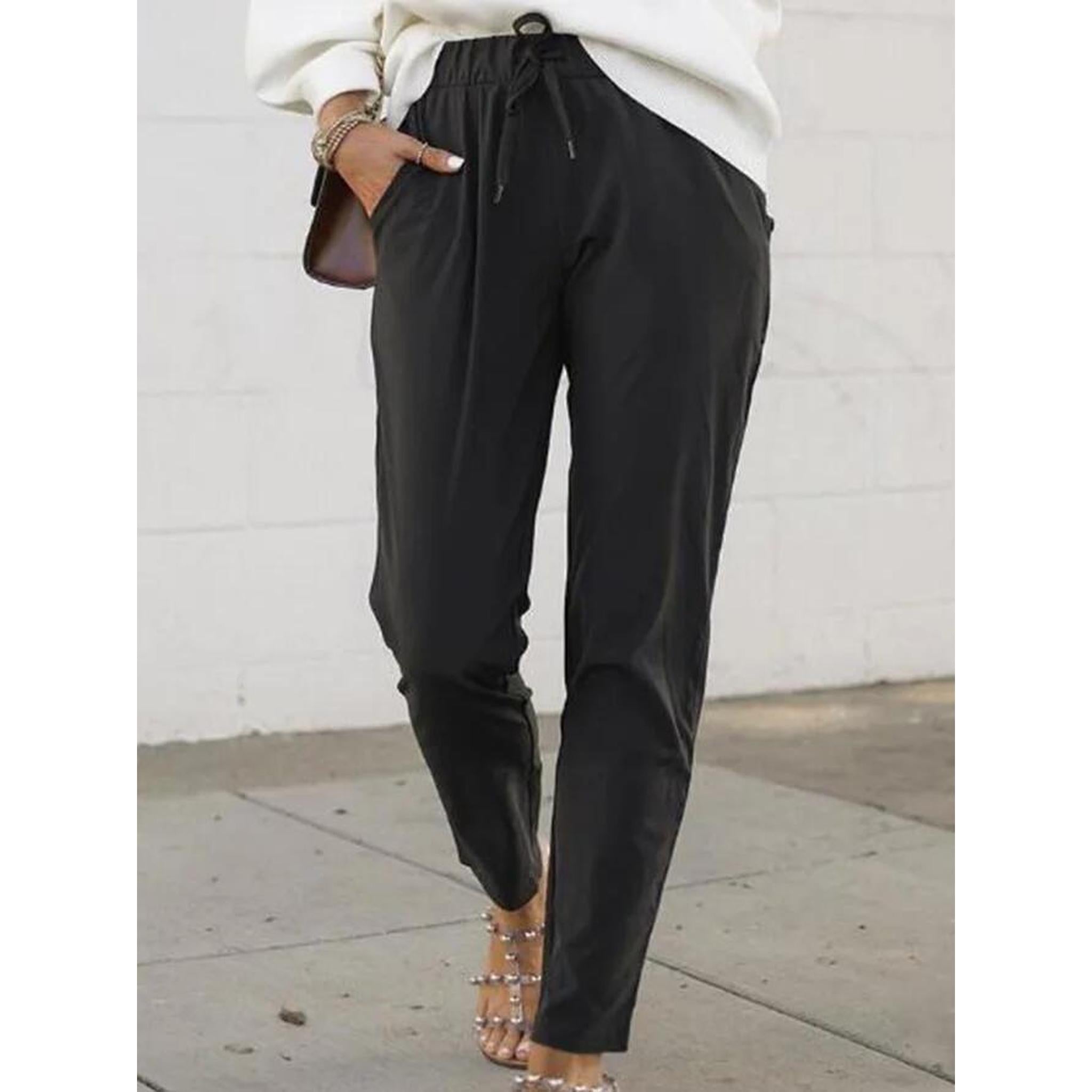 Horizon Essentials | High-Waist Drawstring Pencil Pants