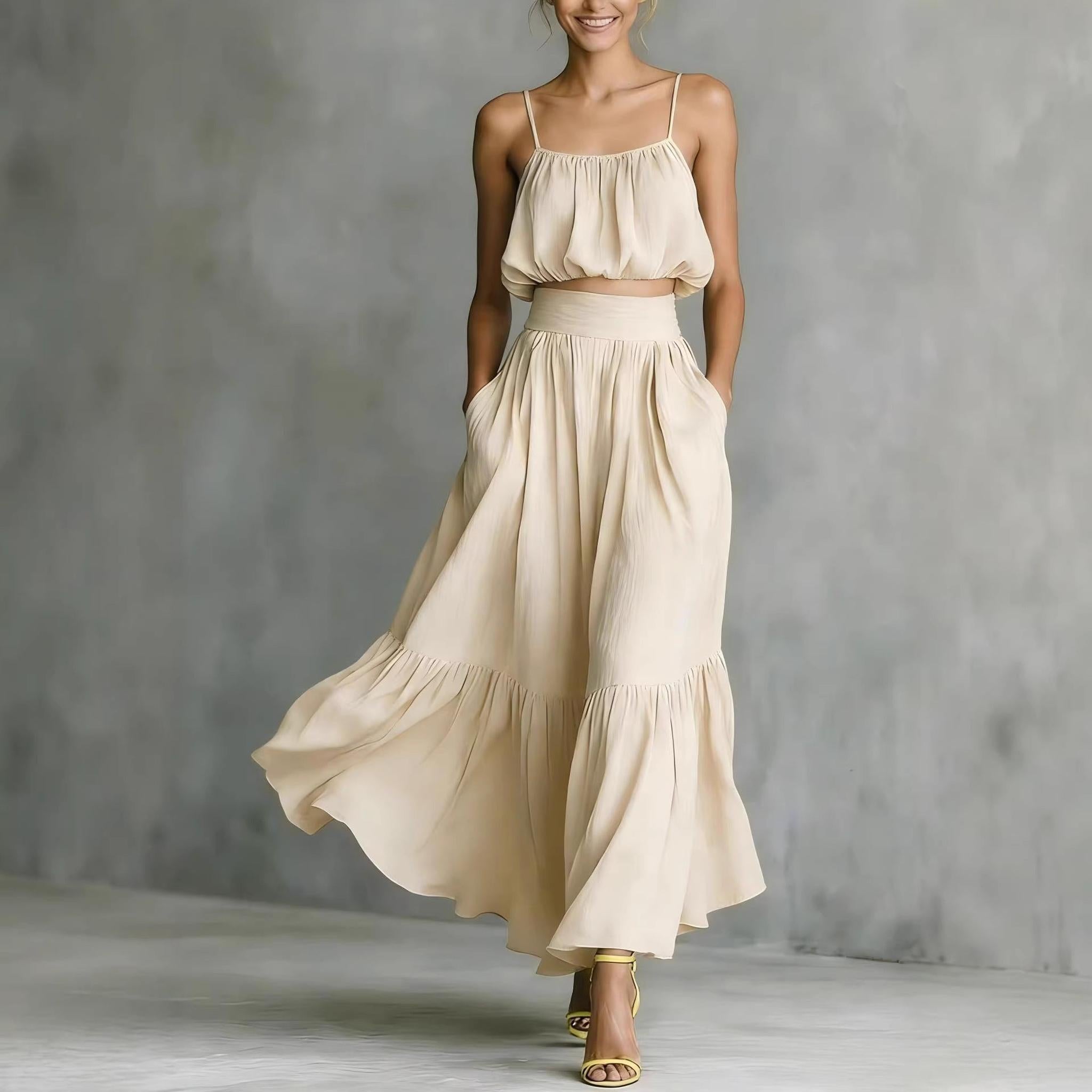 Horizon Essentials | High-Waist Two-Piece Flared Skirt