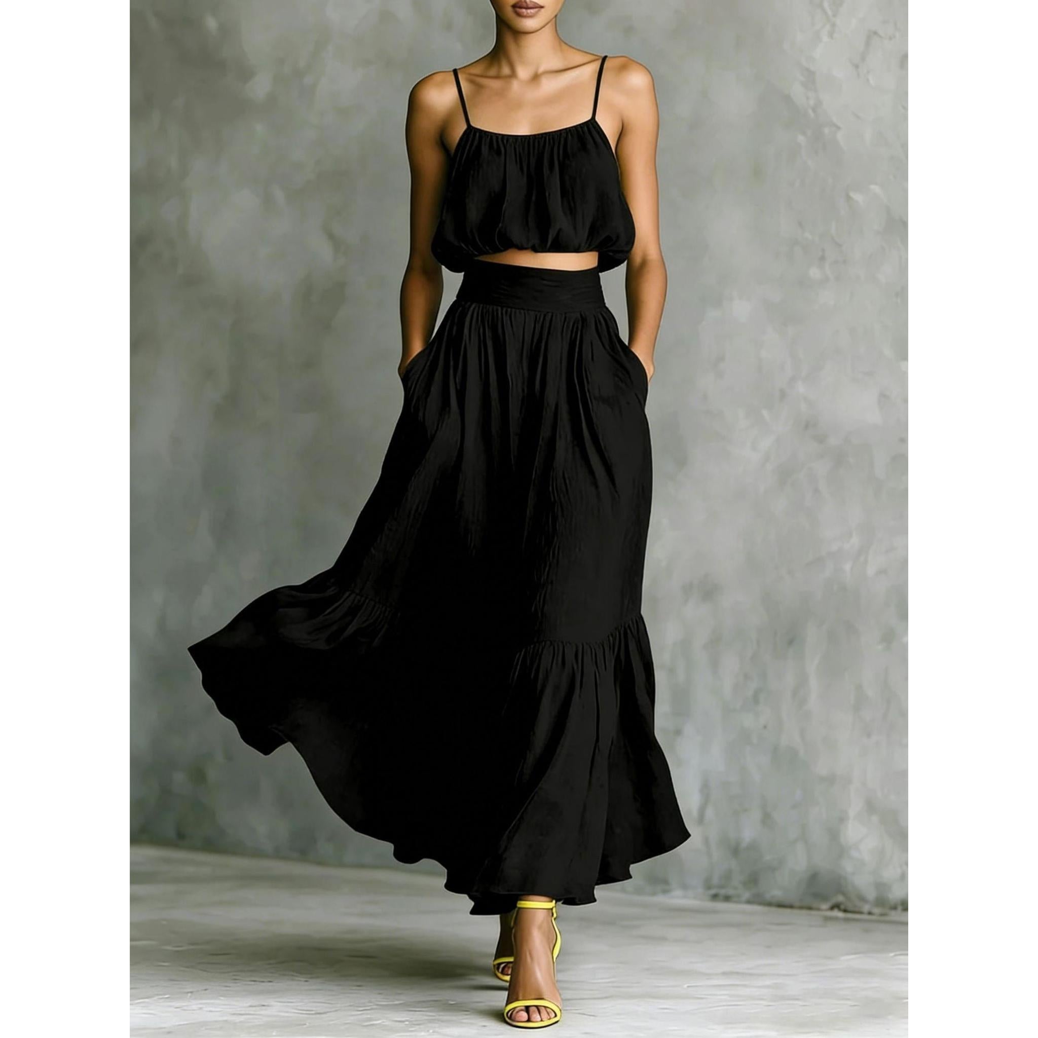 Horizon Essentials | High-Waist Two-Piece Flared Skirt