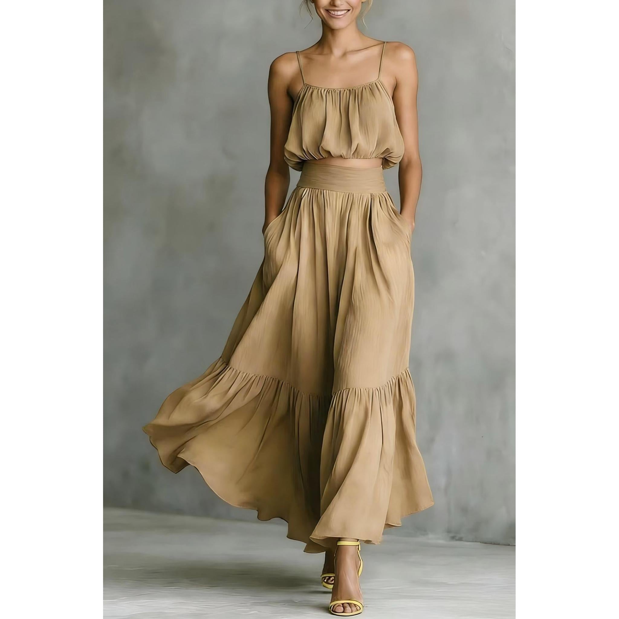 Horizon Essentials | High-Waist Two-Piece Flared Skirt