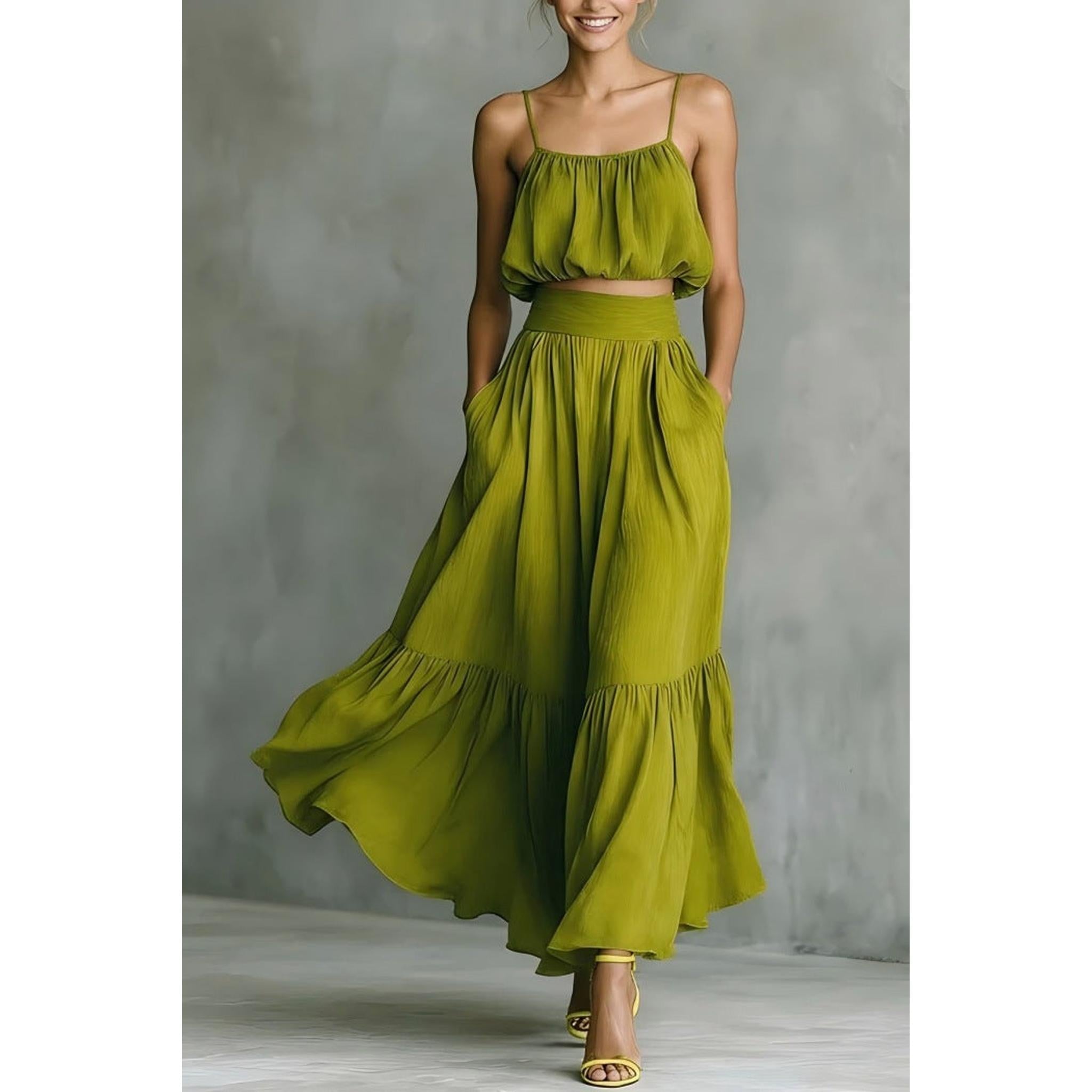 Horizon Essentials | High-Waist Two-Piece Flared Skirt