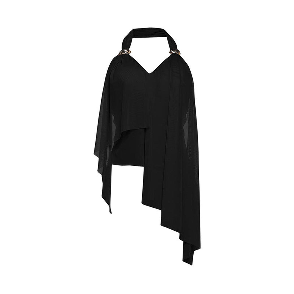 Horizon Essentials | Irregular Mesh Solid-Color Halter