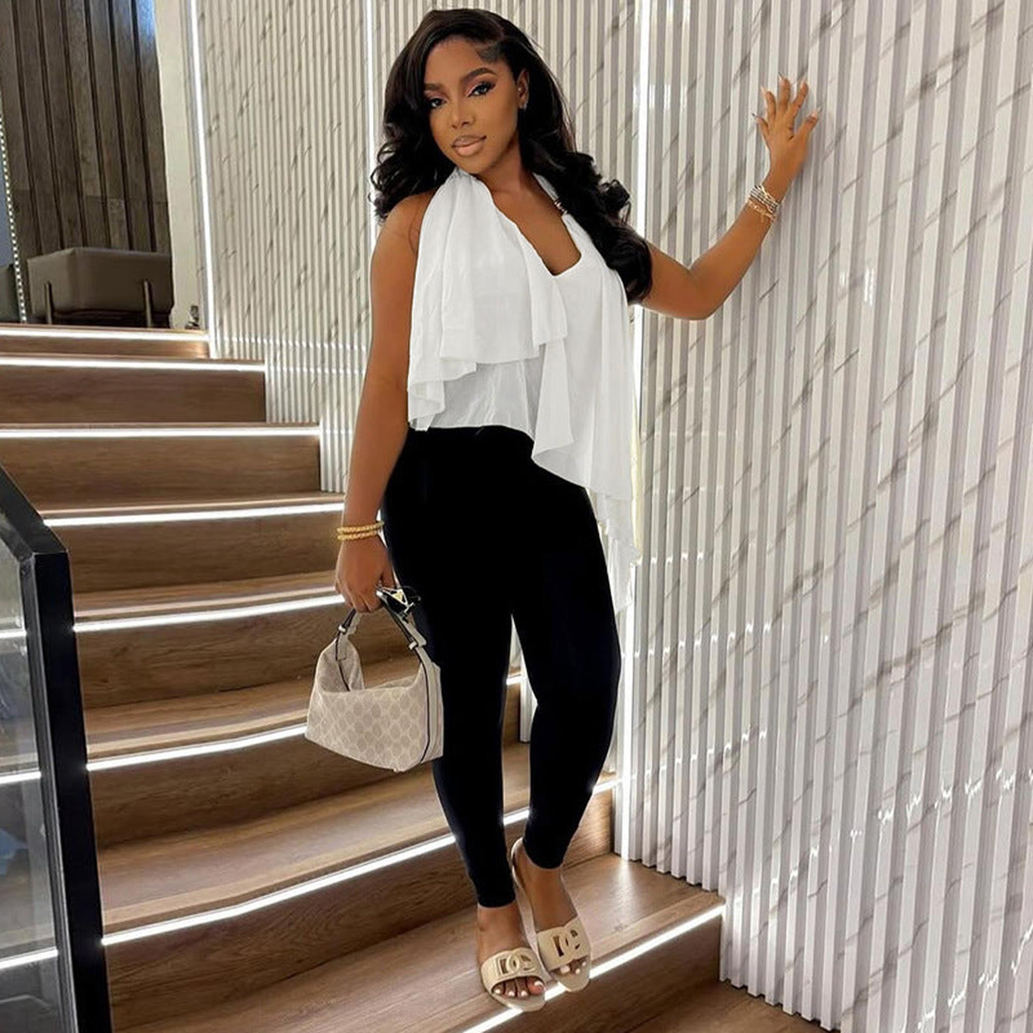 Horizon Essentials | Irregular Mesh Solid-Color Halter