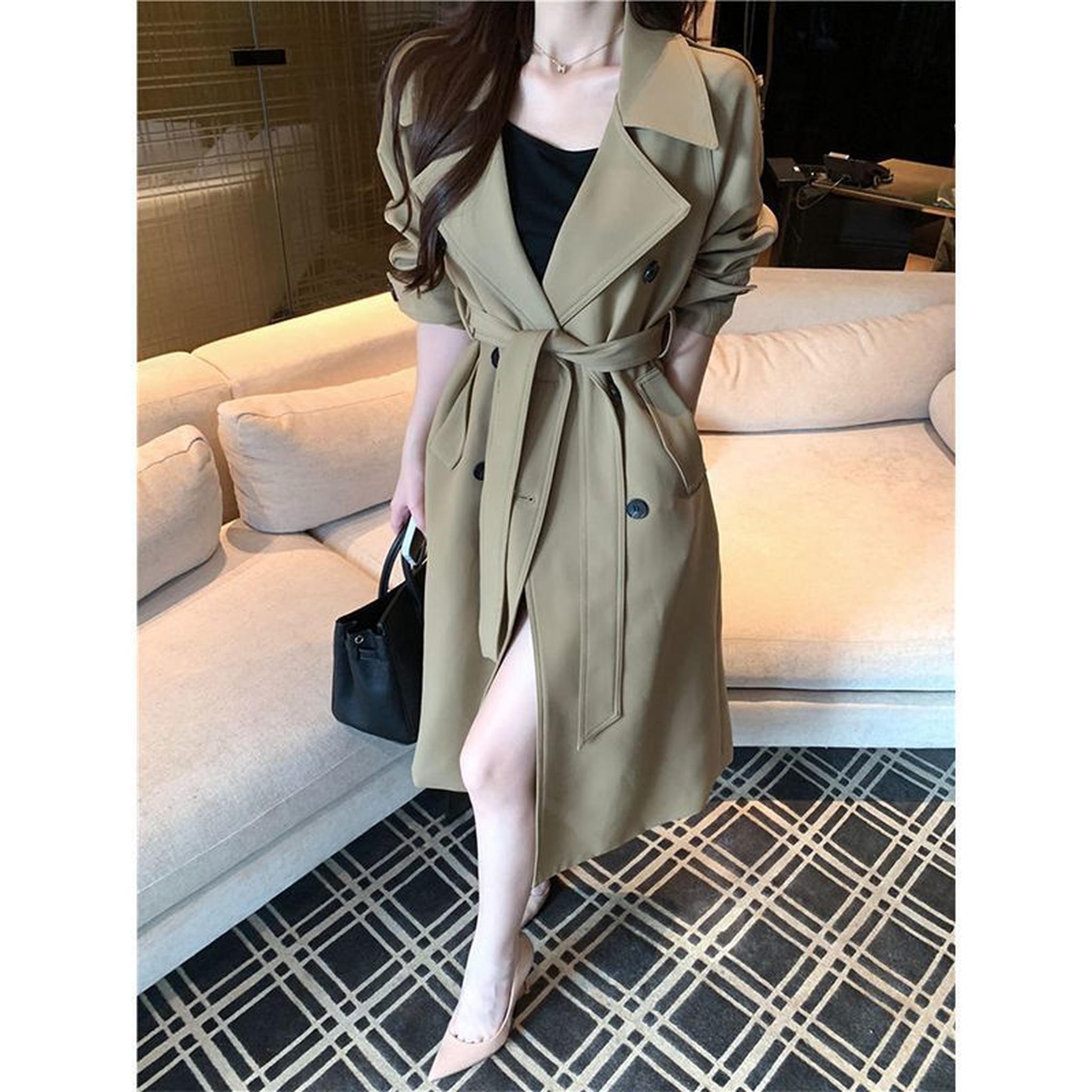 Horizon Essentials | Khaki Double-Breasted Trench Coat