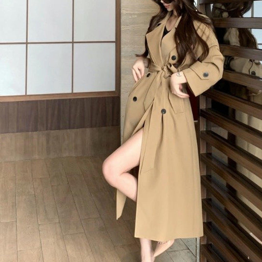Horizon Essentials | Khaki Double-Breasted Trench Coat