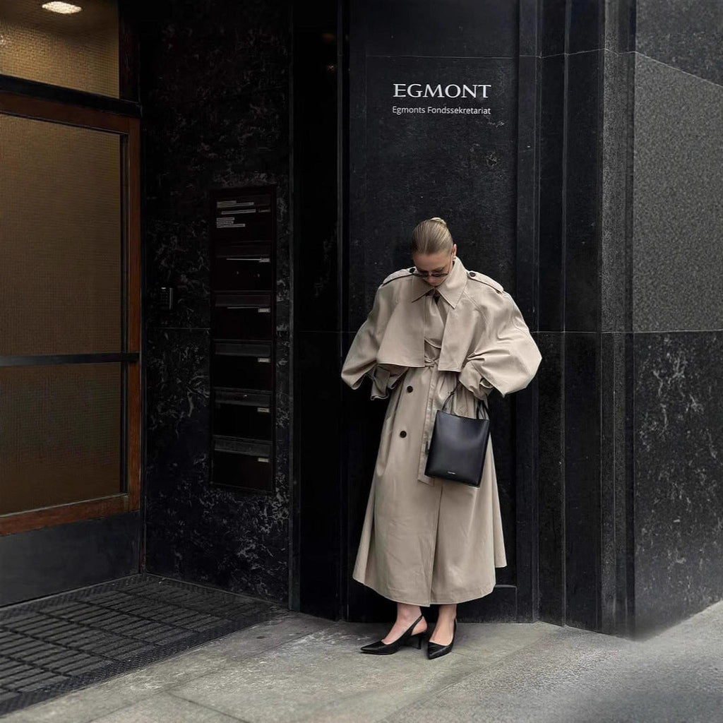 Horizon Essentials | Khaki Long Belted Trench Coat