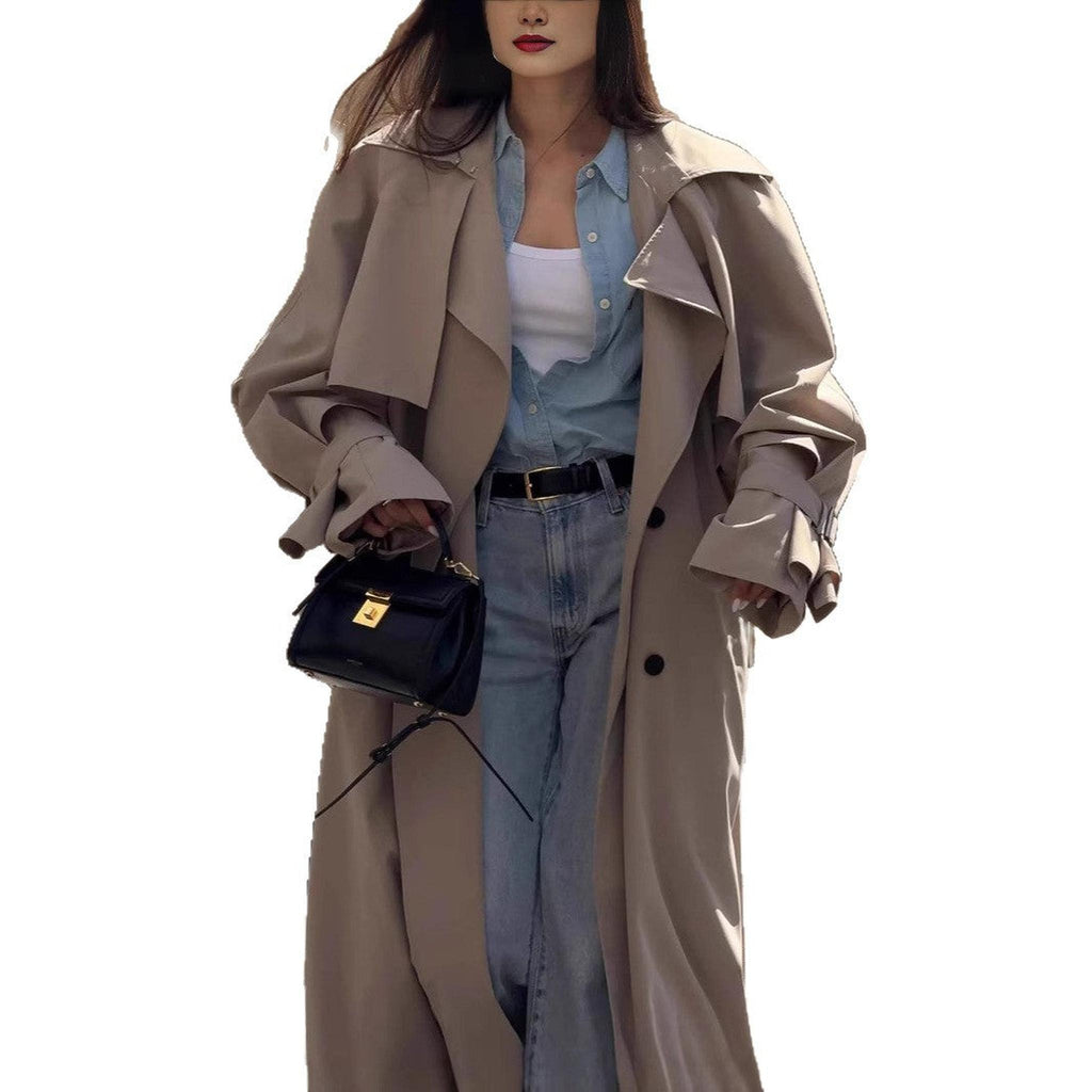 Horizon Essentials | Khaki Long Belted Trench Coat