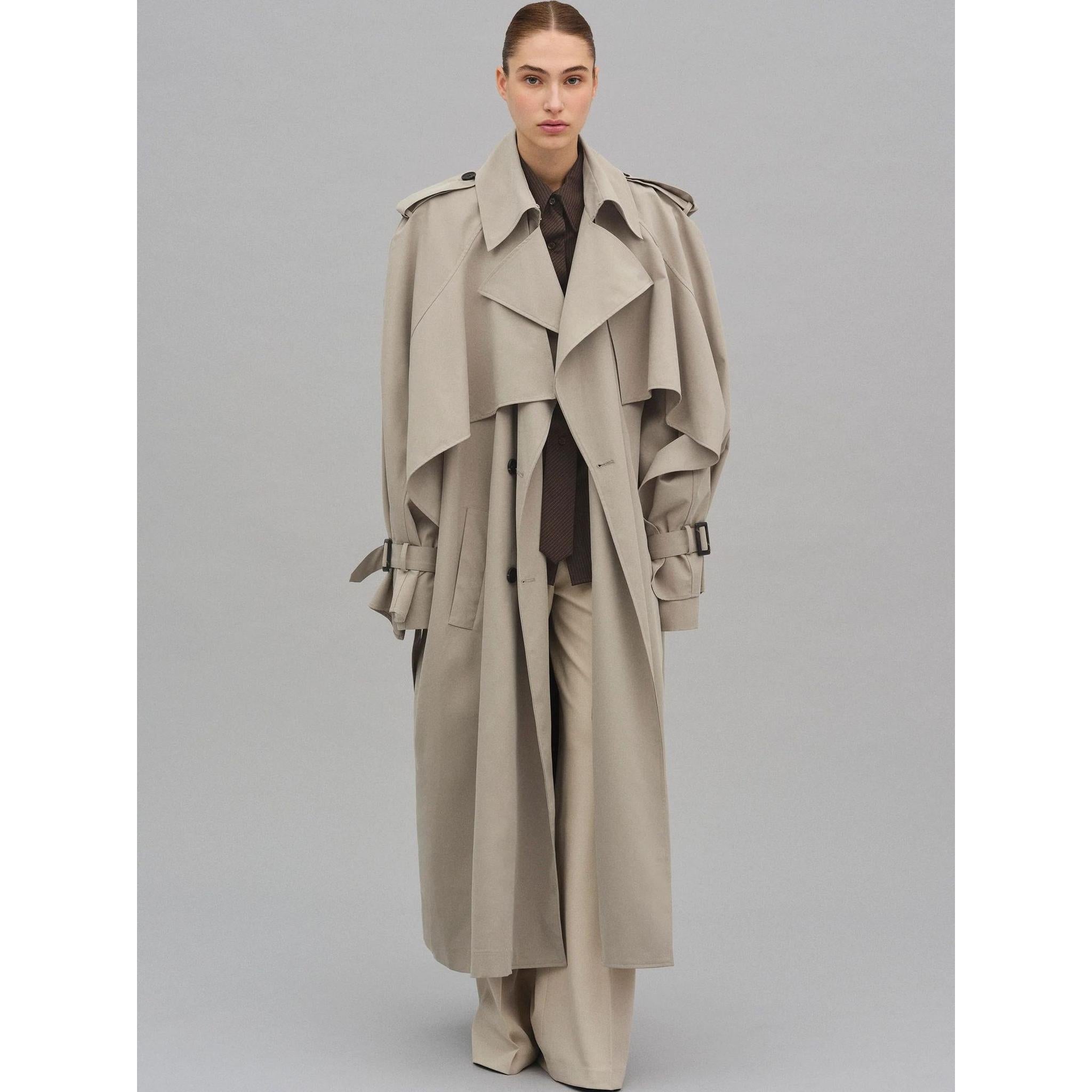 Horizon Essentials | Khaki Long Belted Trench Coat