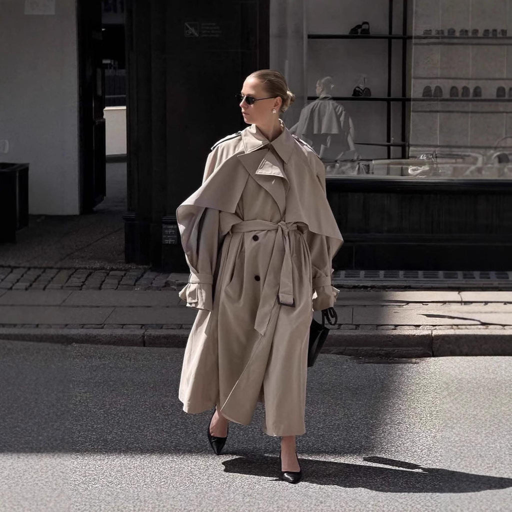 Horizon Essentials | Khaki Long Belted Trench Coat