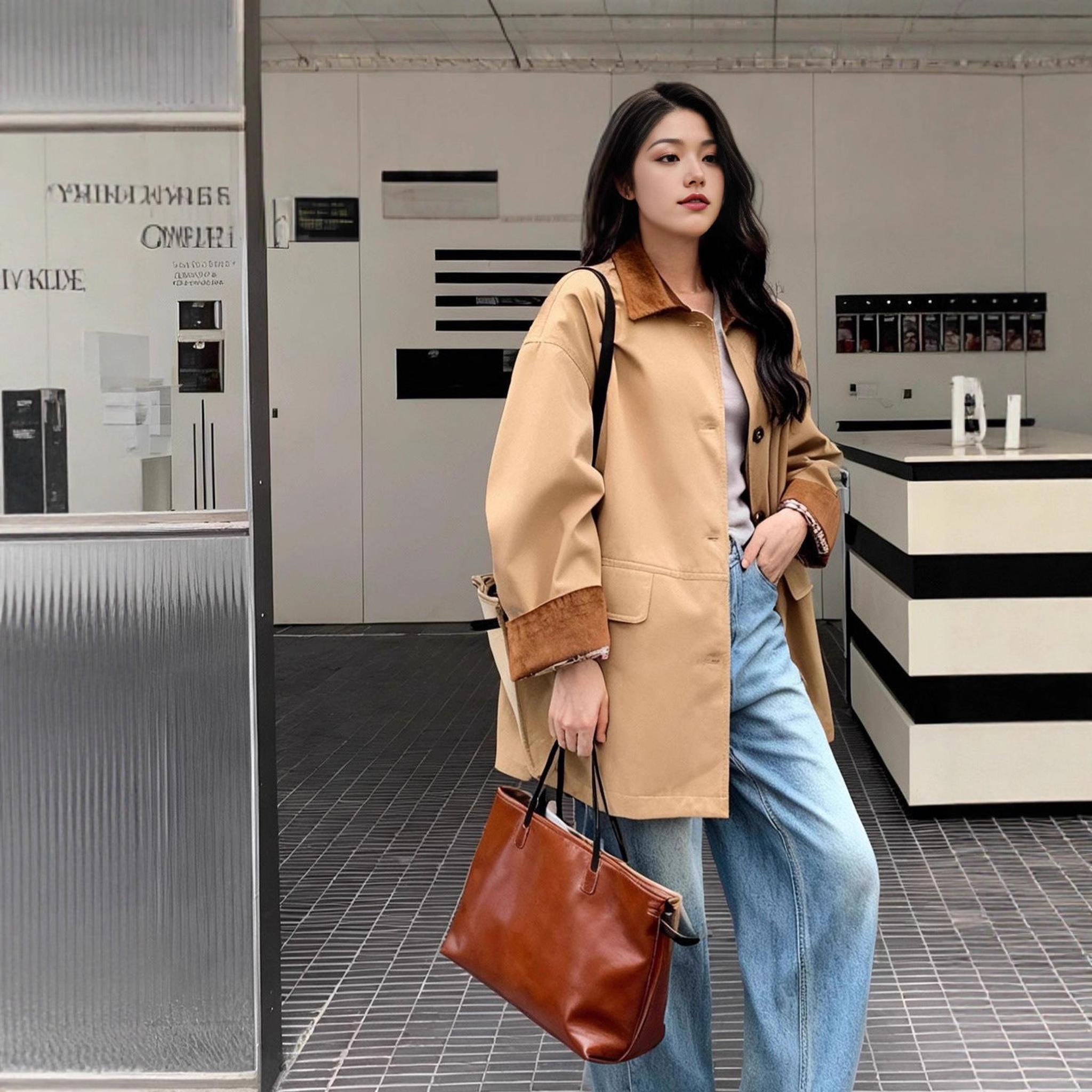 Horizon Essentials | Khaki Mid-Length Button Jacket