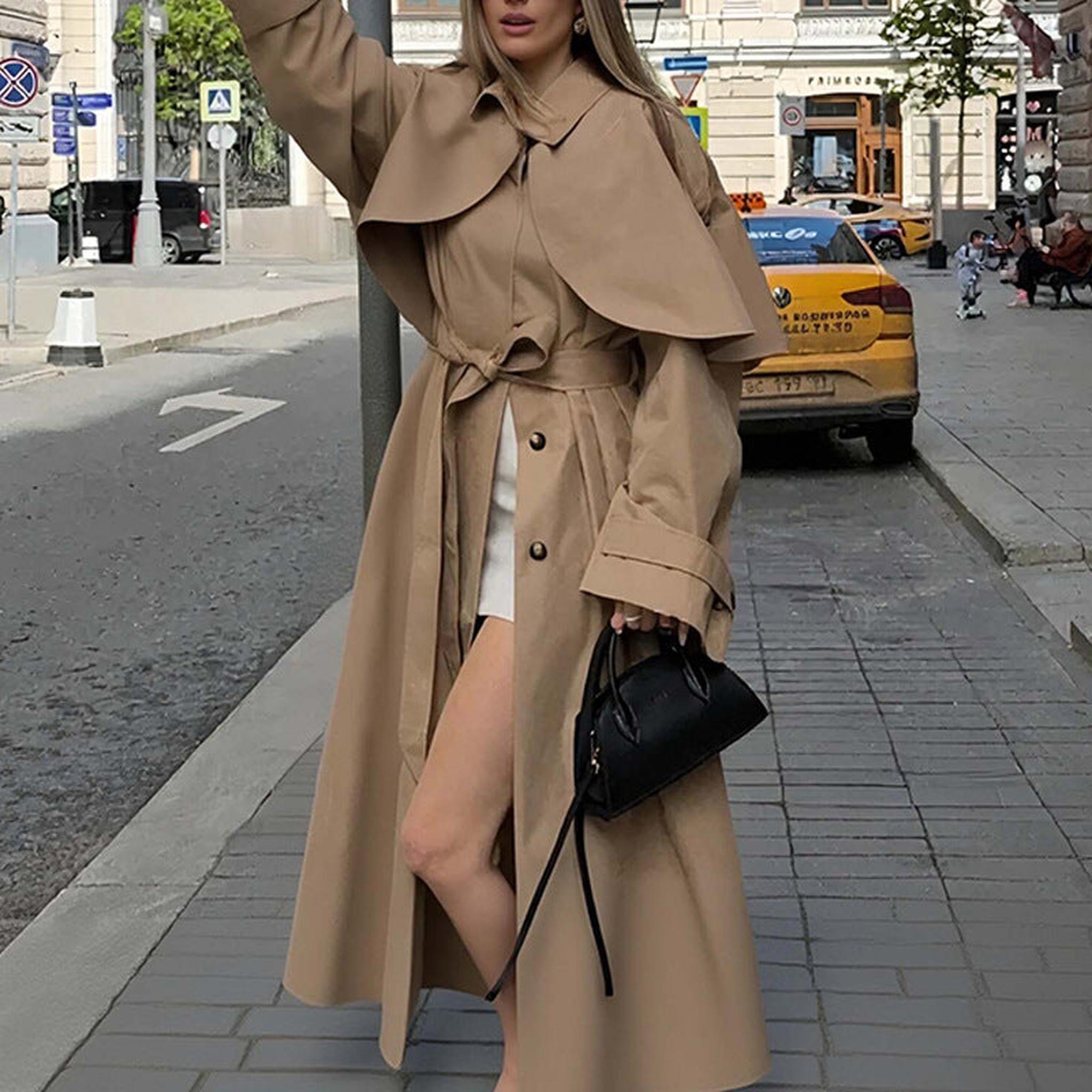 Horizon Essentials | Khaki Mid-Length Classic Trench Coat