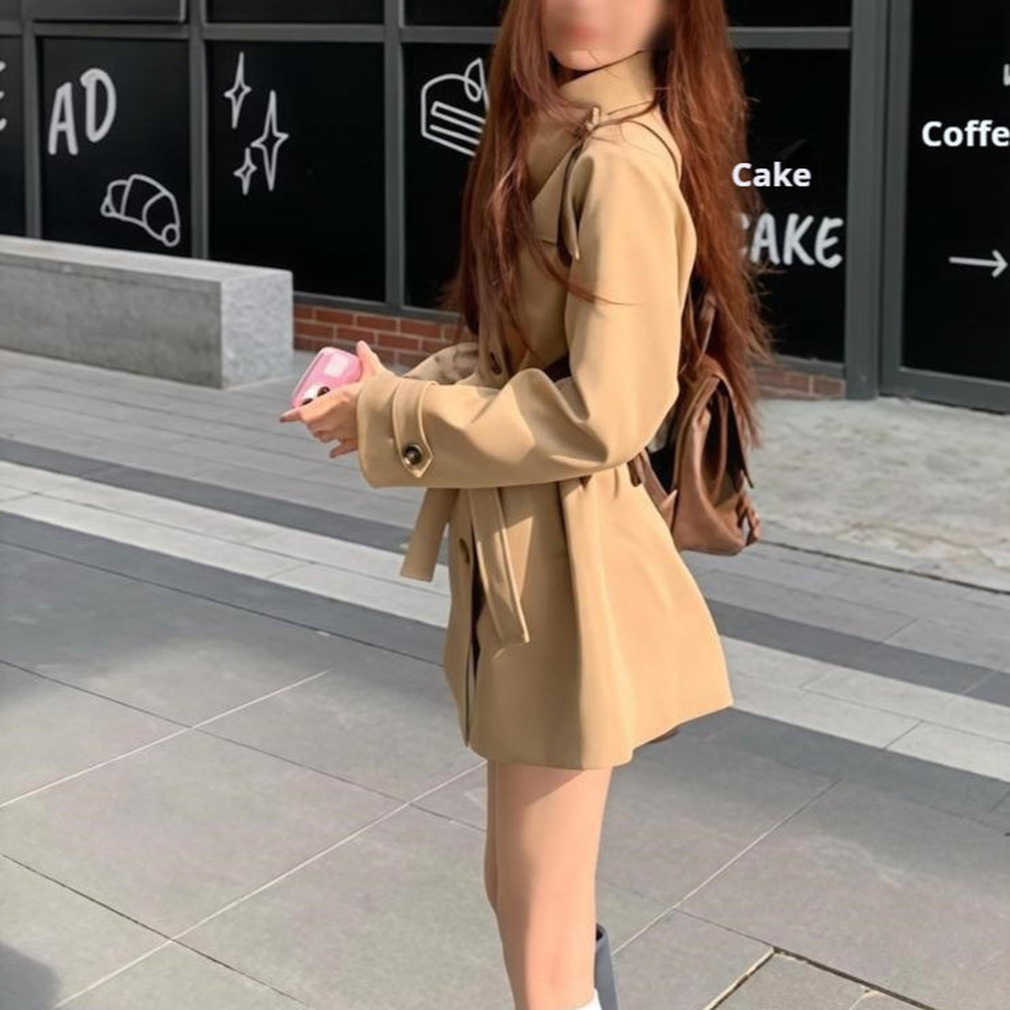 Horizon Essentials | Khaki Petite Sleeveless Coat