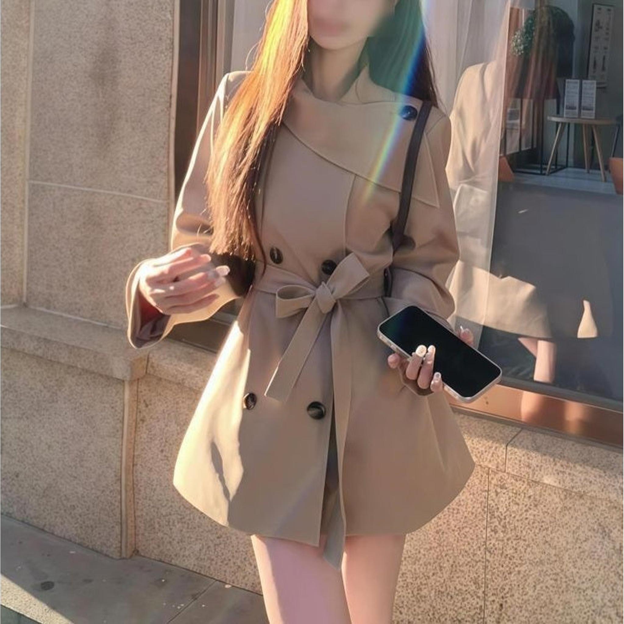 Horizon Essentials | Khaki Petite Sleeveless Coat