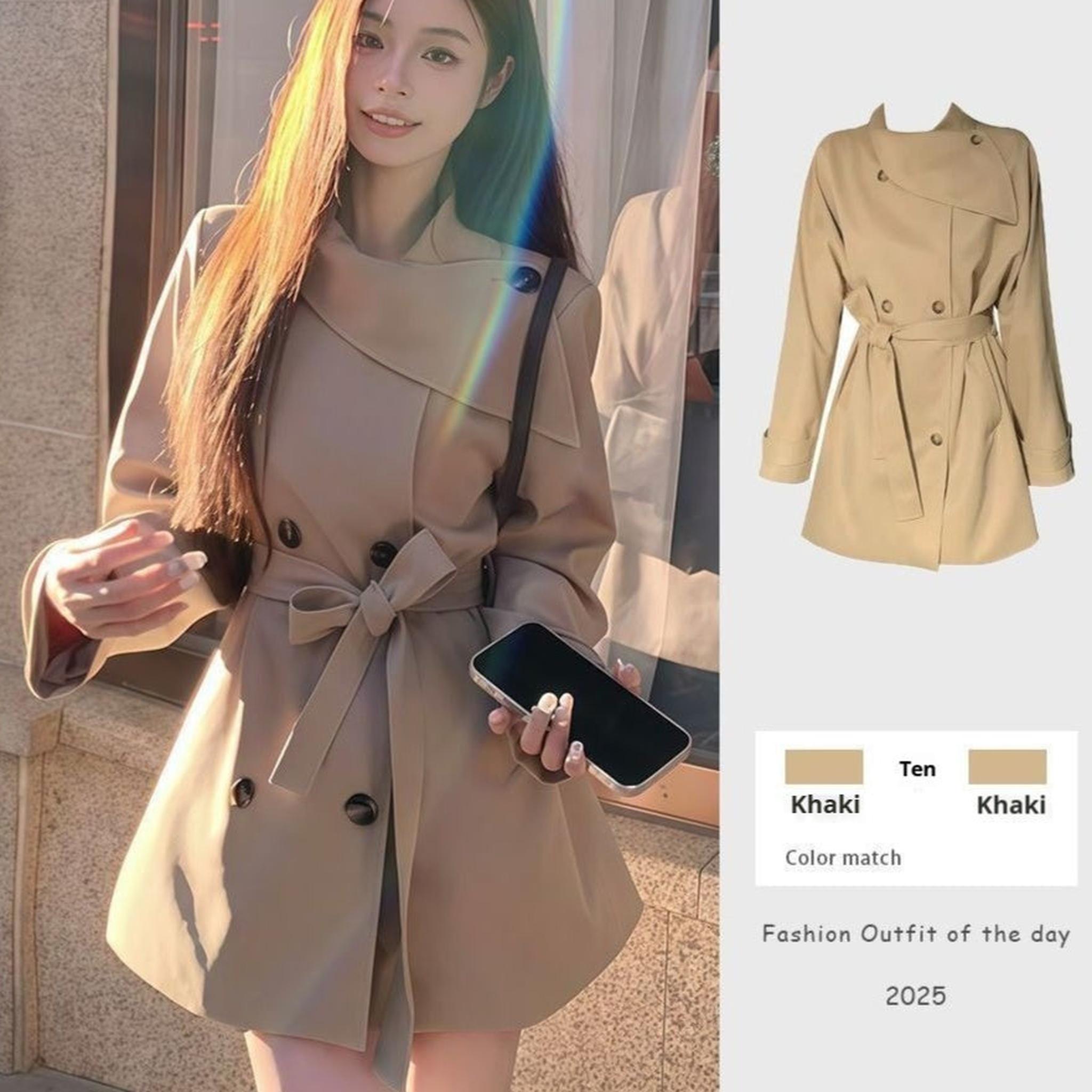 Horizon Essentials | Khaki Petite Sleeveless Coat