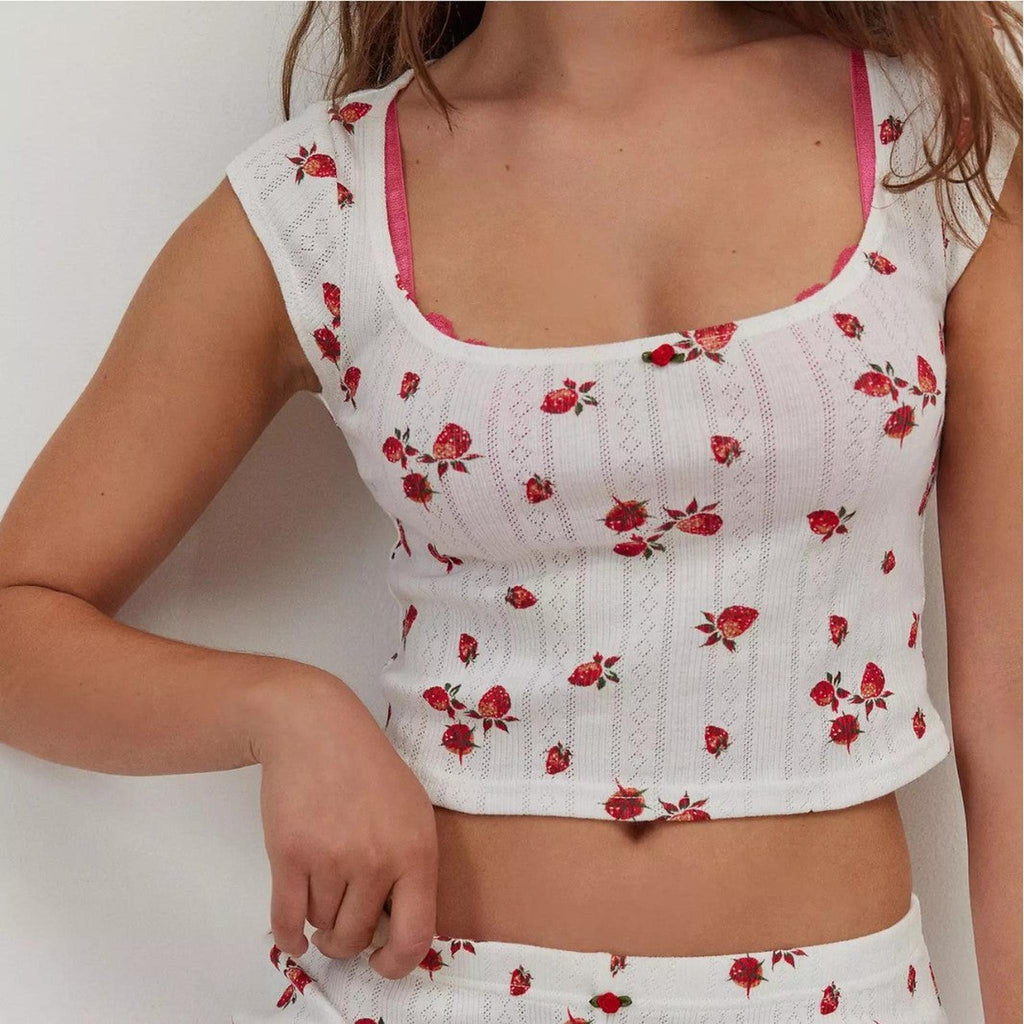 Horizon Essentials | Knitted Jacquard Strawberry Print Set