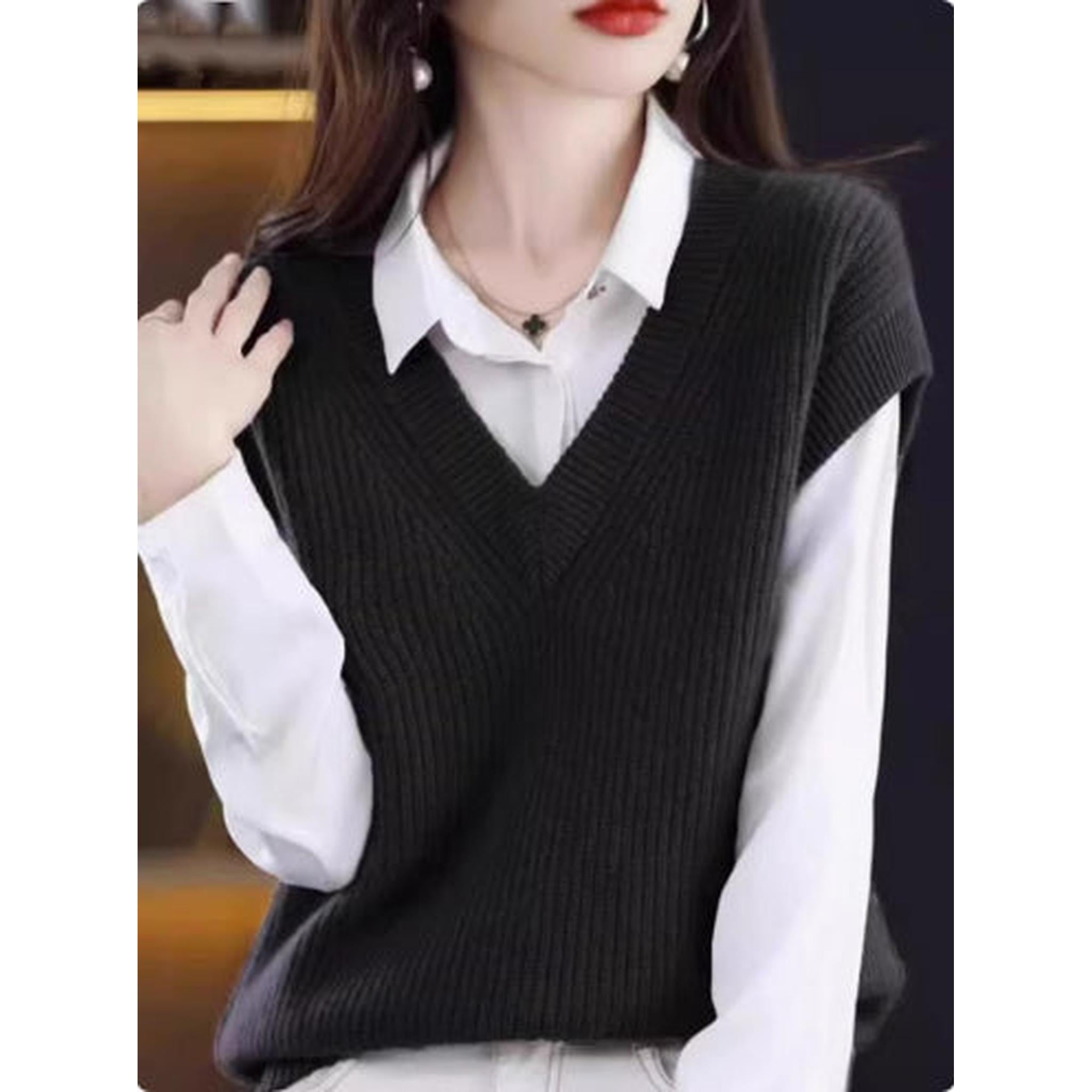 Horizon Essentials | Knitted V-Neck Sleeveless Vest