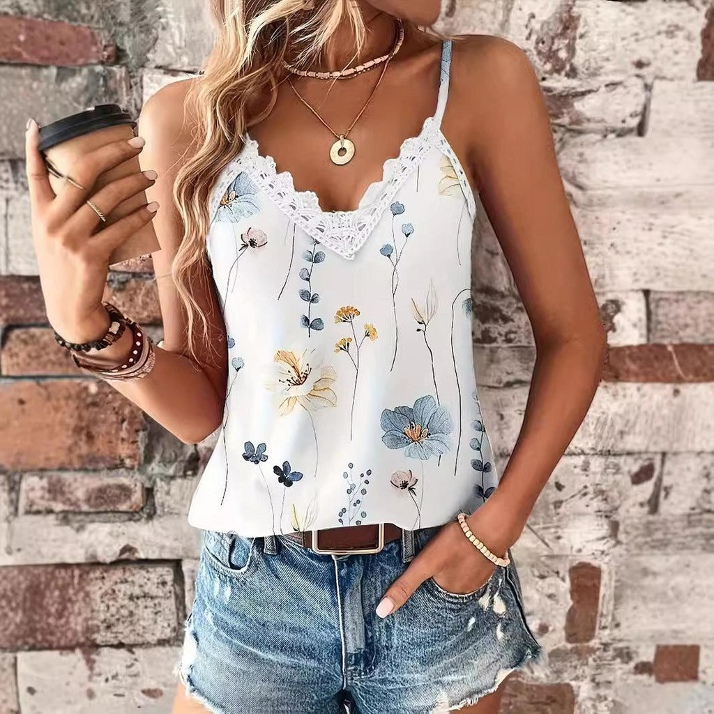 Horizon Essentials | Lace Printed V-Neck Camisole