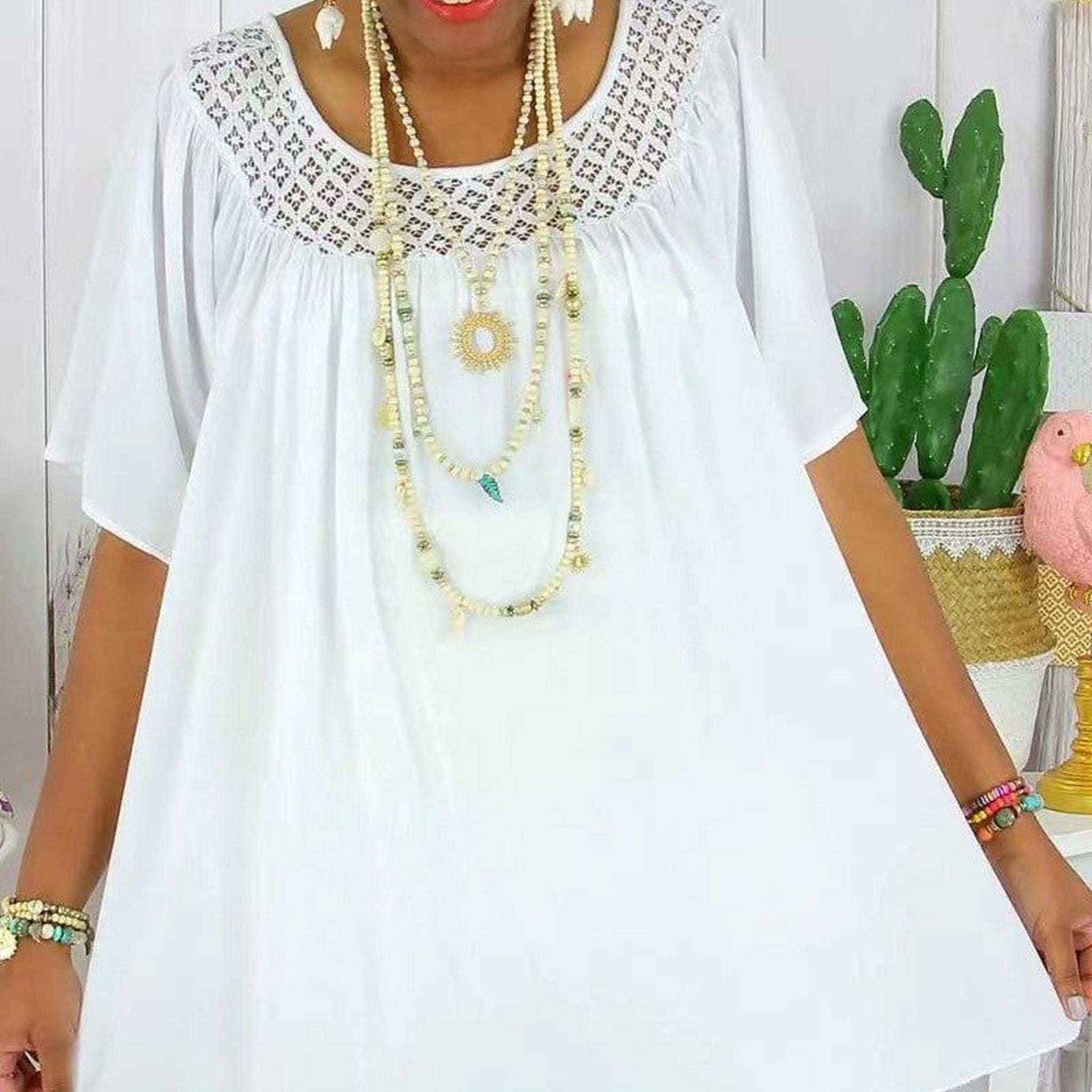 Horizon Essentials | Lace Trim Loose Pullover Women