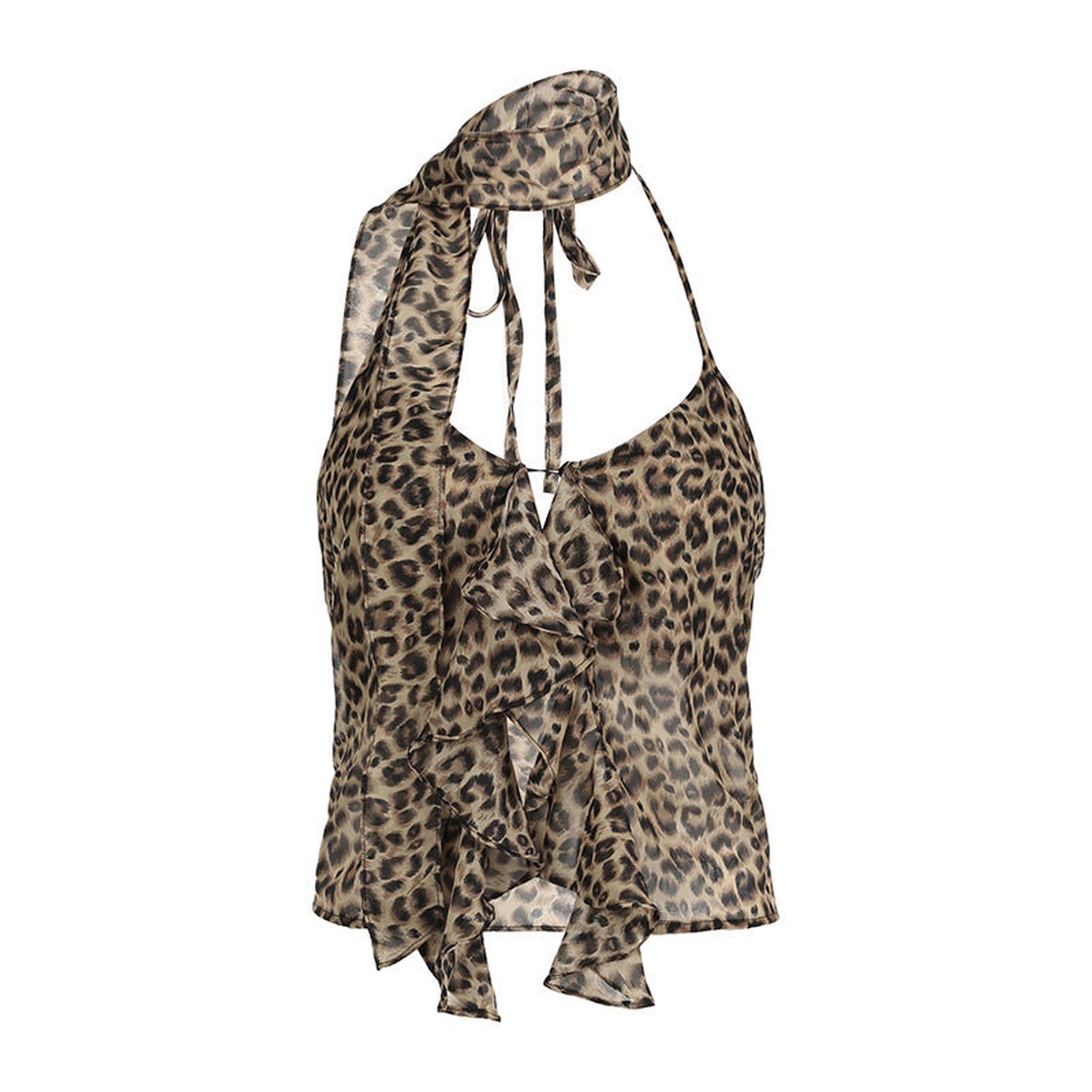 Horizon Essentials | Leopard-Print Halterneck Women's Cami