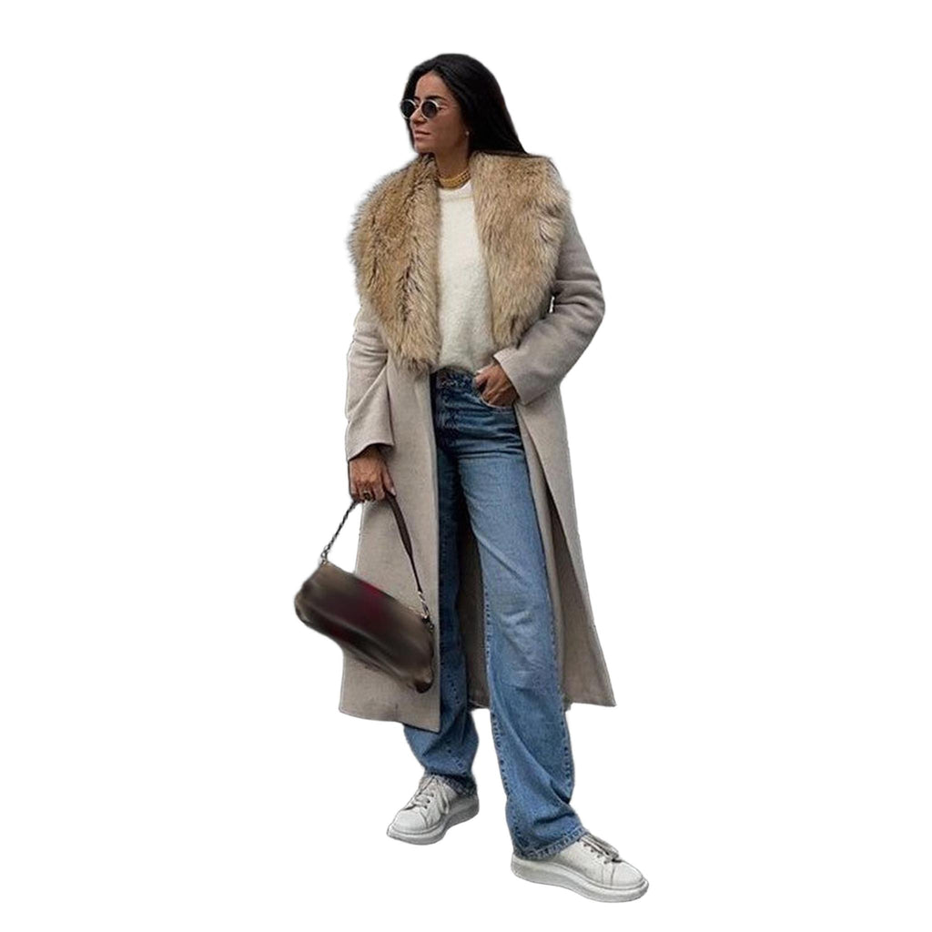 Horizon Essentials | Long Wool Coat Fur Collar