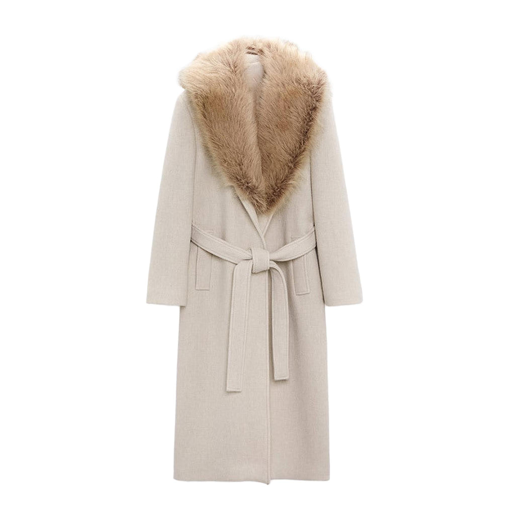Horizon Essentials | Long Wool Coat Fur Collar