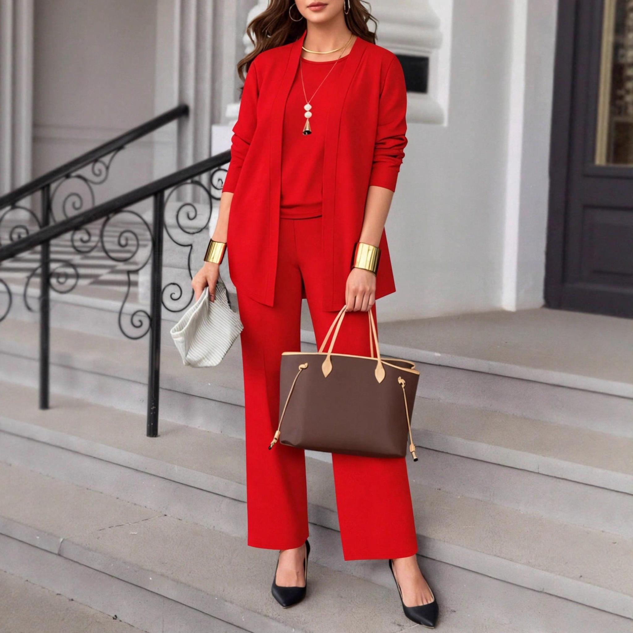 Horizon Essentials | Loose Cardigan Vest Top Trousers