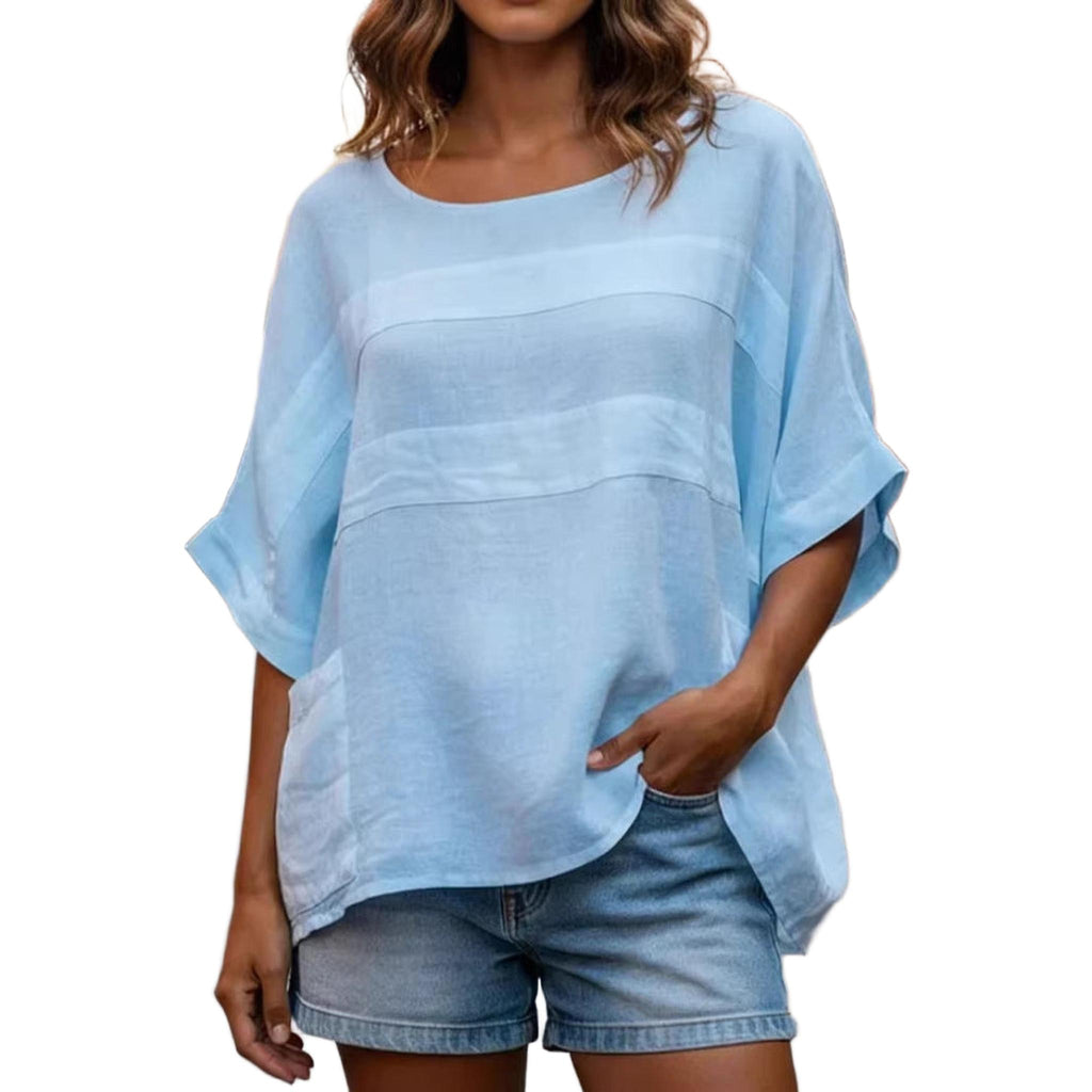 Horizon Essentials | Loose-Fitting Premium Linen Crew Top