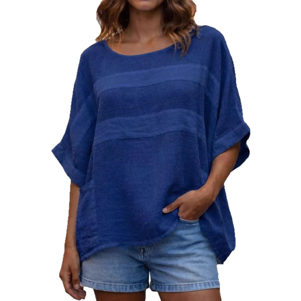 Horizon Essentials | Loose-Fitting Premium Linen Crew Top