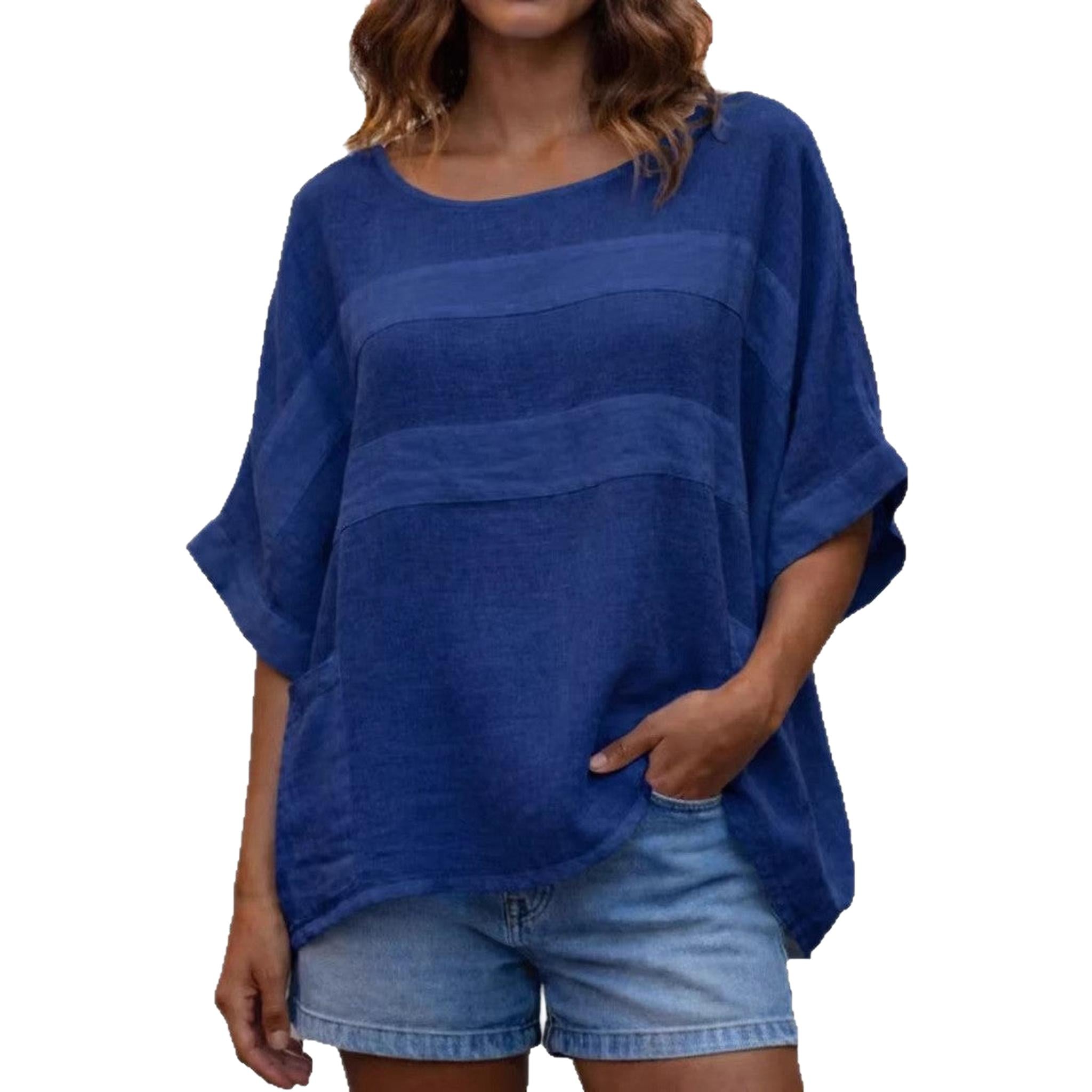 Horizon Essentials | Loose-Fitting Premium Linen Crew Top