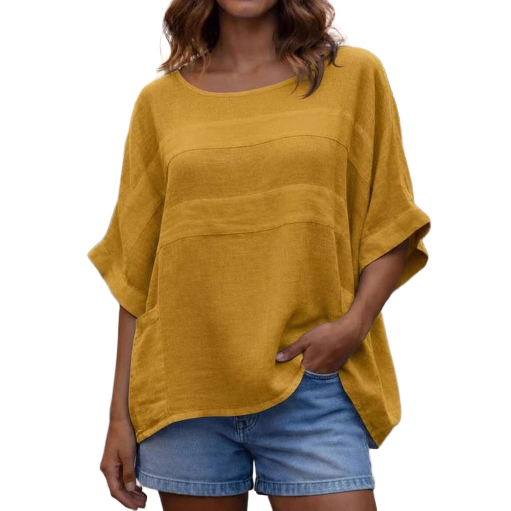 Horizon Essentials | Loose-Fitting Premium Linen Crew Top