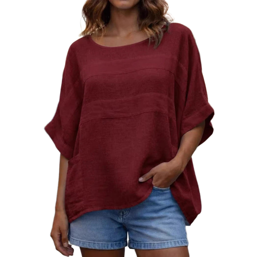 Horizon Essentials | Loose-Fitting Premium Linen Crew Top