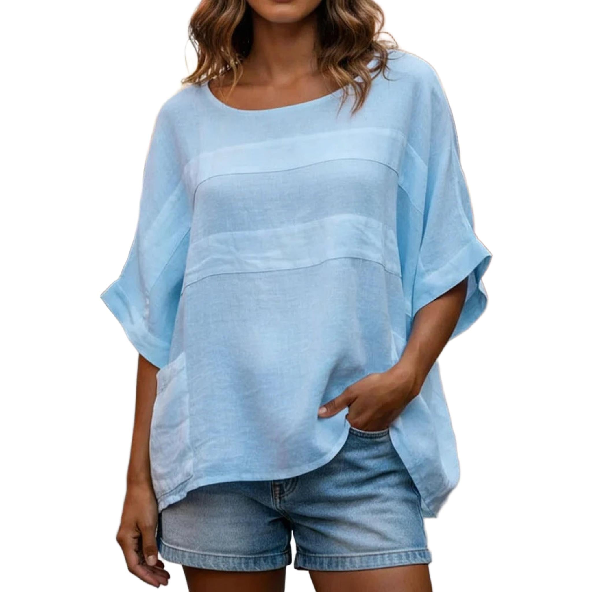 Horizon Essentials | Loose-Fitting Premium Linen Crew Top