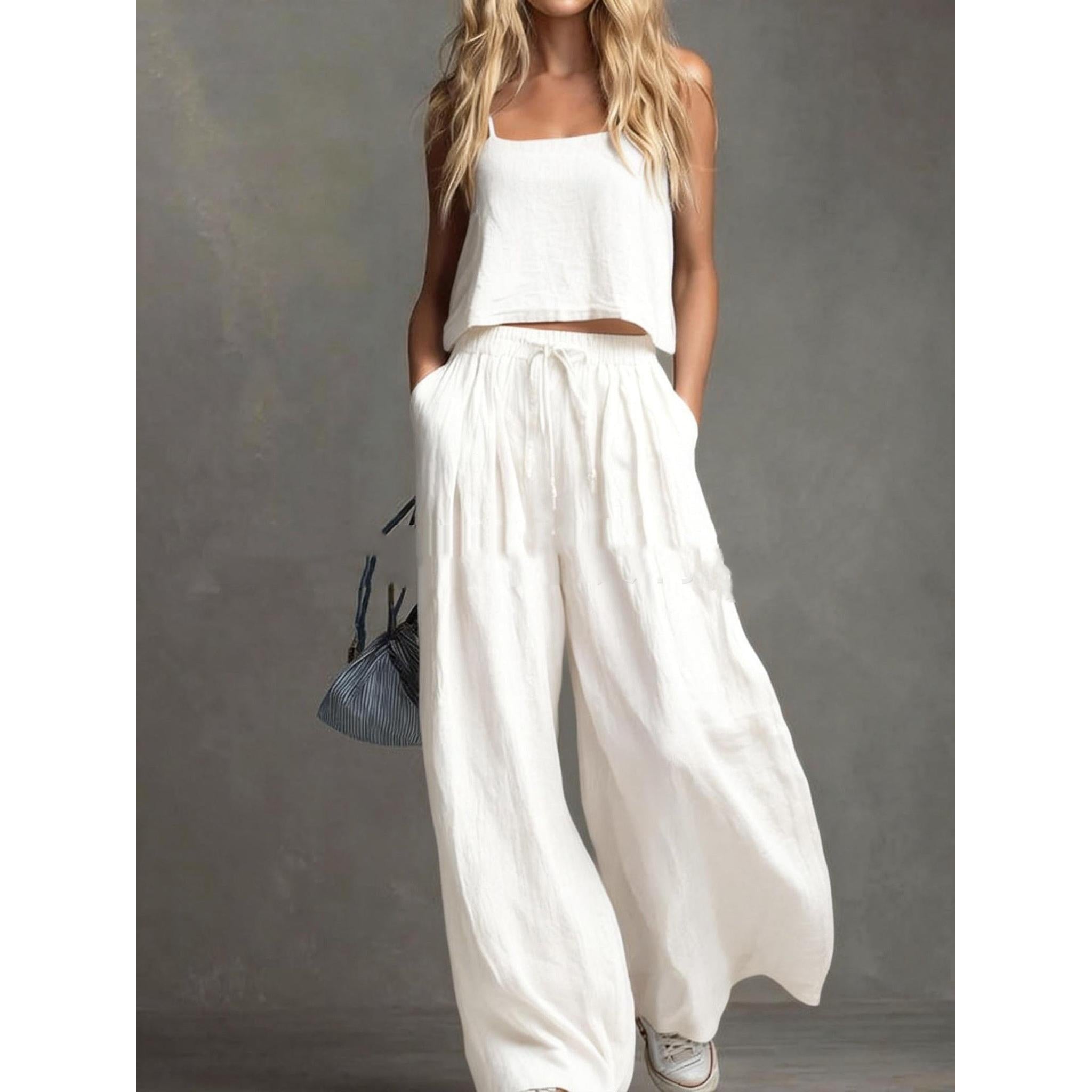 Horizon Essentials | Loose-Fitting Vest Wide-Leg Pants Set