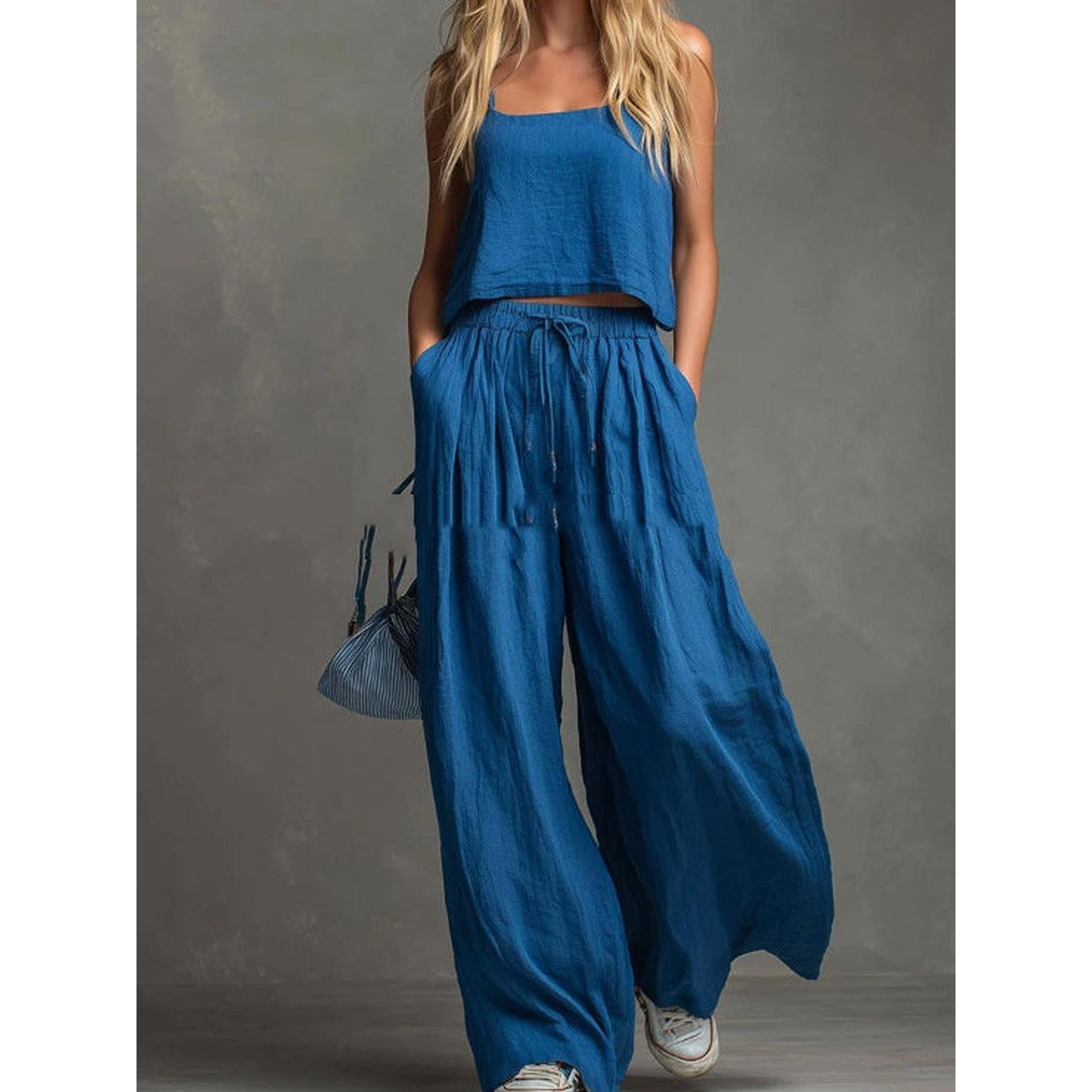 Horizon Essentials | Loose-Fitting Vest Wide-Leg Pants Set