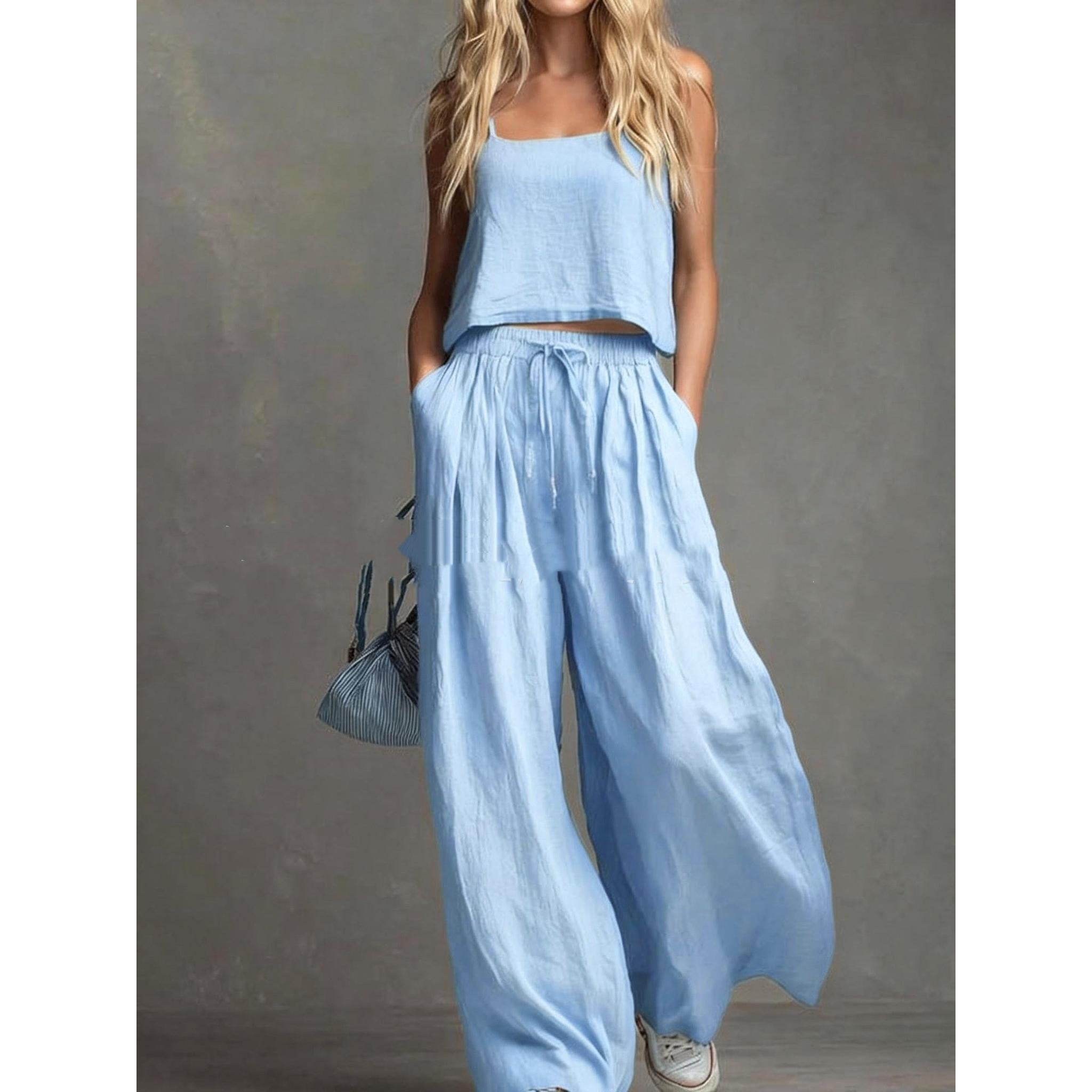 Horizon Essentials | Loose-Fitting Vest Wide-Leg Pants Set
