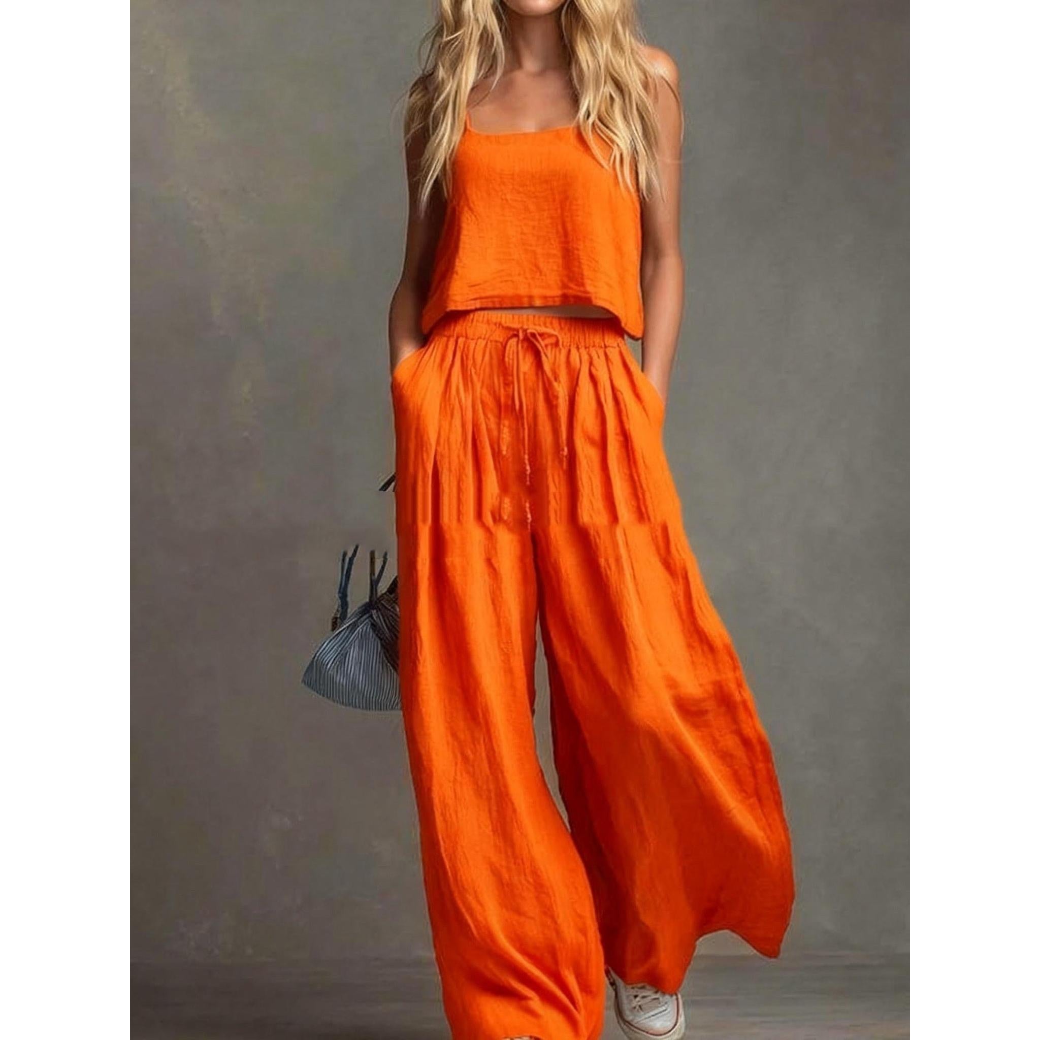 Horizon Essentials | Loose-Fitting Vest Wide-Leg Pants Set