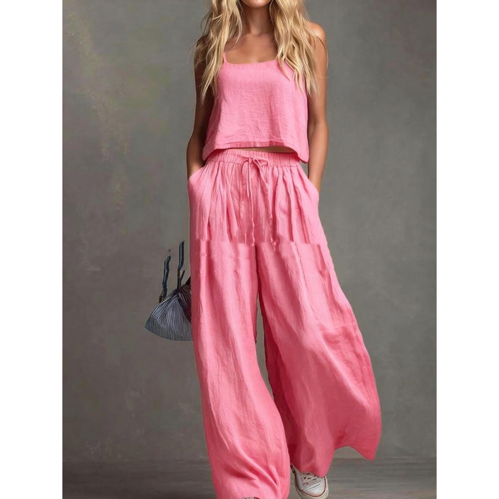 Horizon Essentials | Loose-Fitting Vest Wide-Leg Pants Set