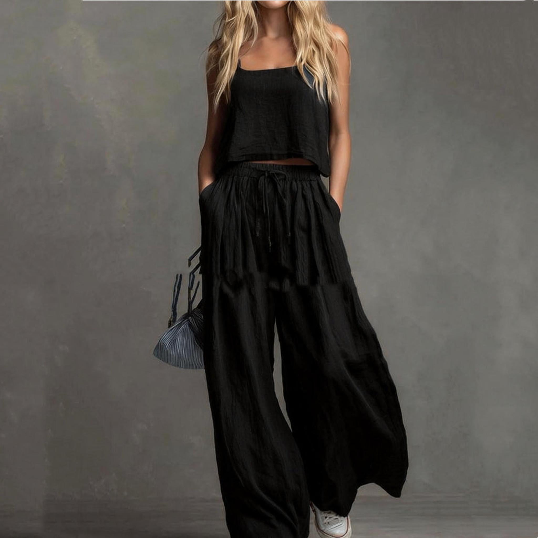 Horizon Essentials | Loose-Fitting Vest Wide-Leg Pants Set