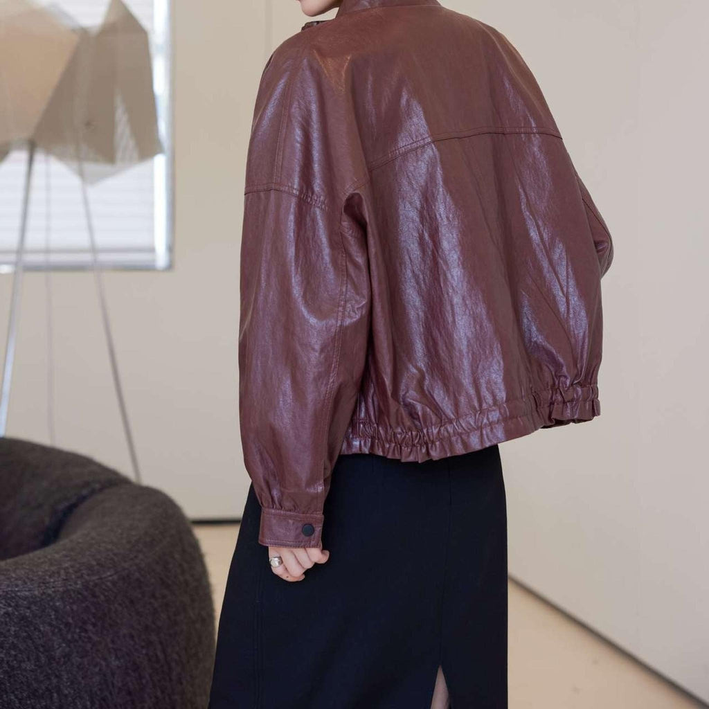 Horizon Essentials | Loose Premium Leather Short Coat