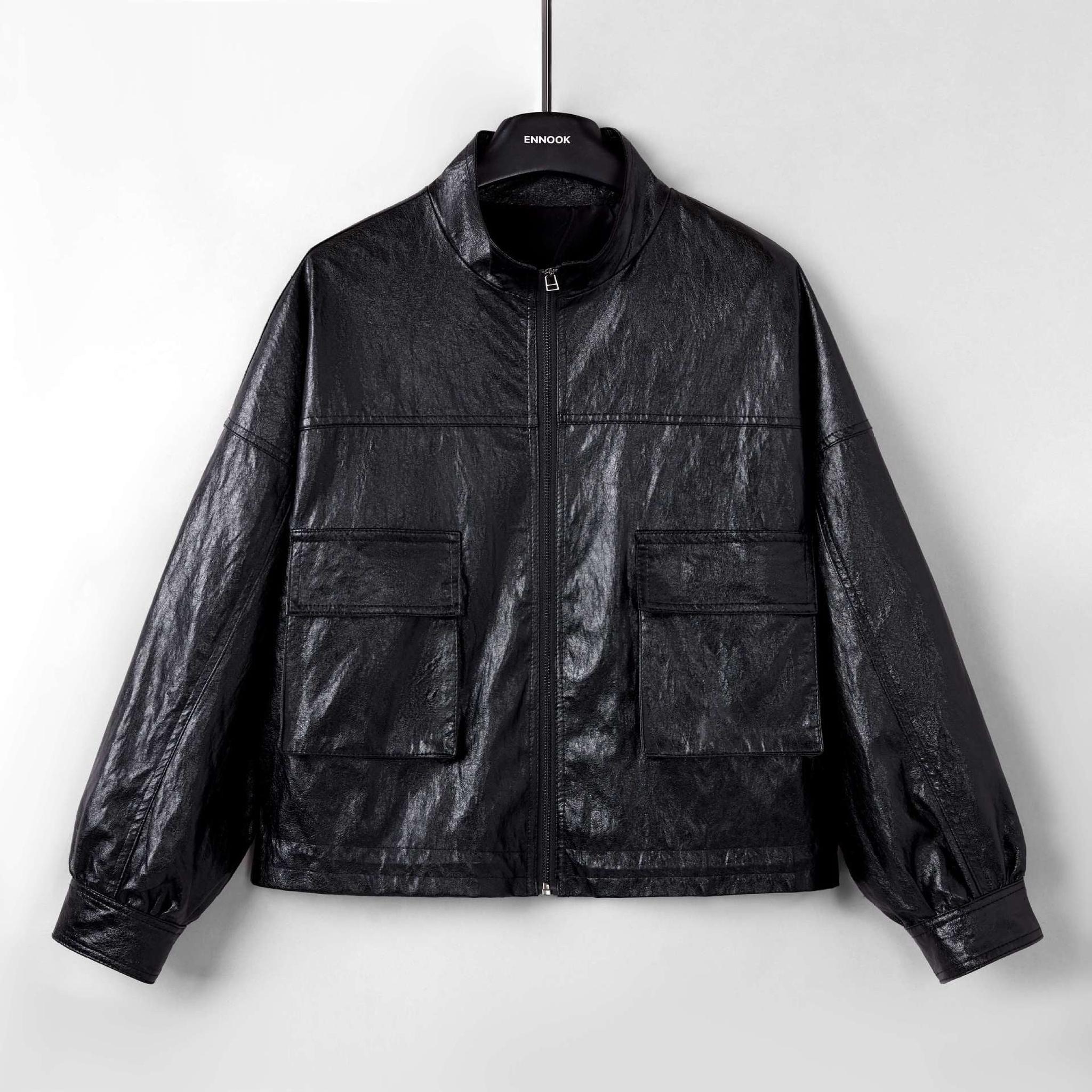 Horizon Essentials | Loose Premium Leather Short Coat