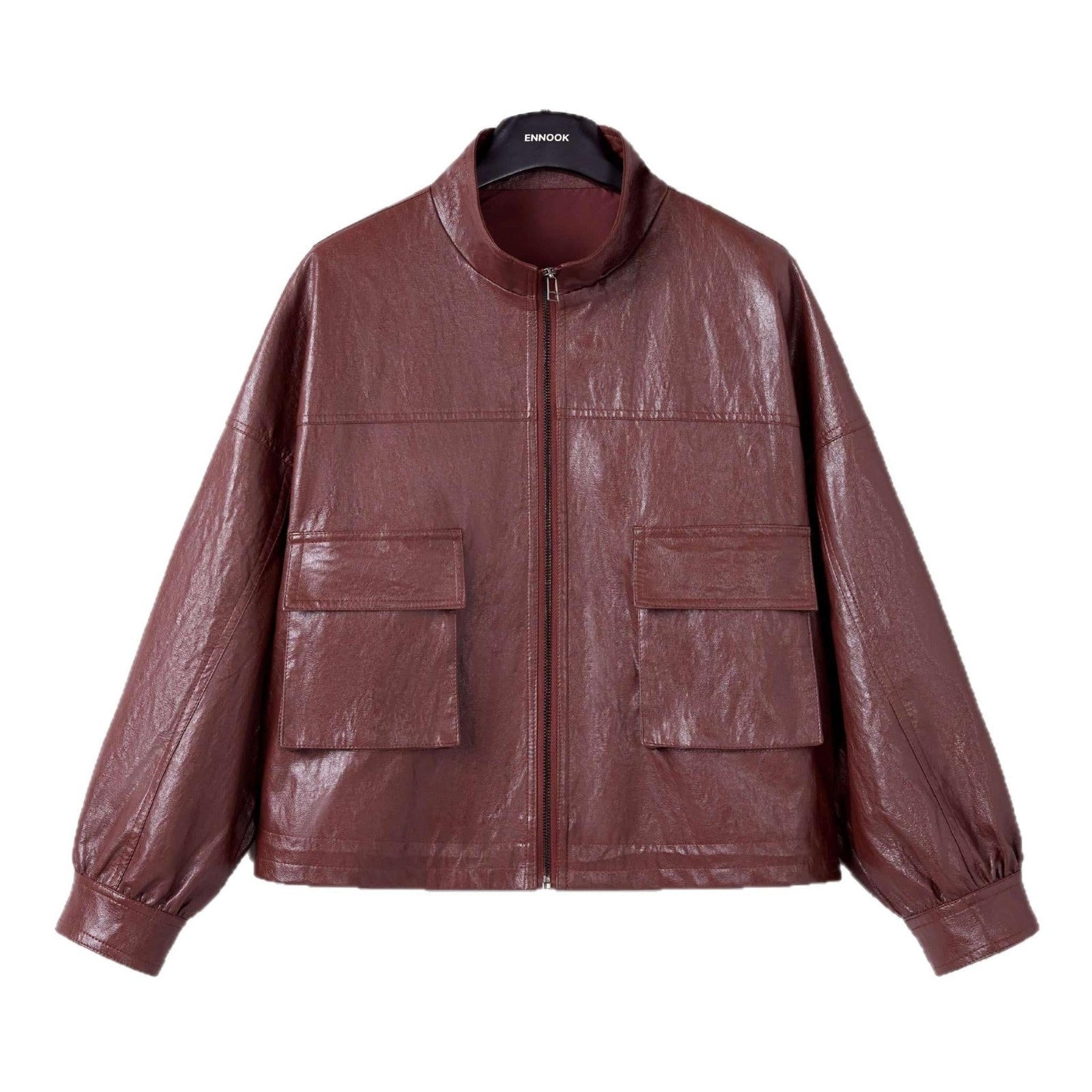 Horizon Essentials | Loose Premium Leather Short Coat