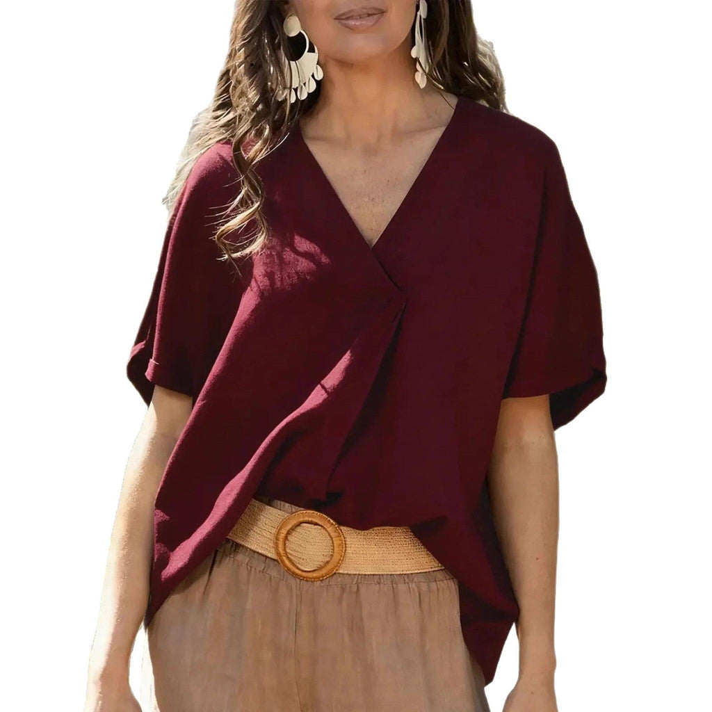 Horizon Essentials | Loose Short Sleeve V-Neck Top