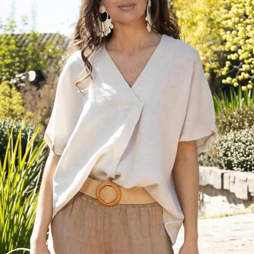 Horizon Essentials | Loose Short Sleeve V-Neck Top